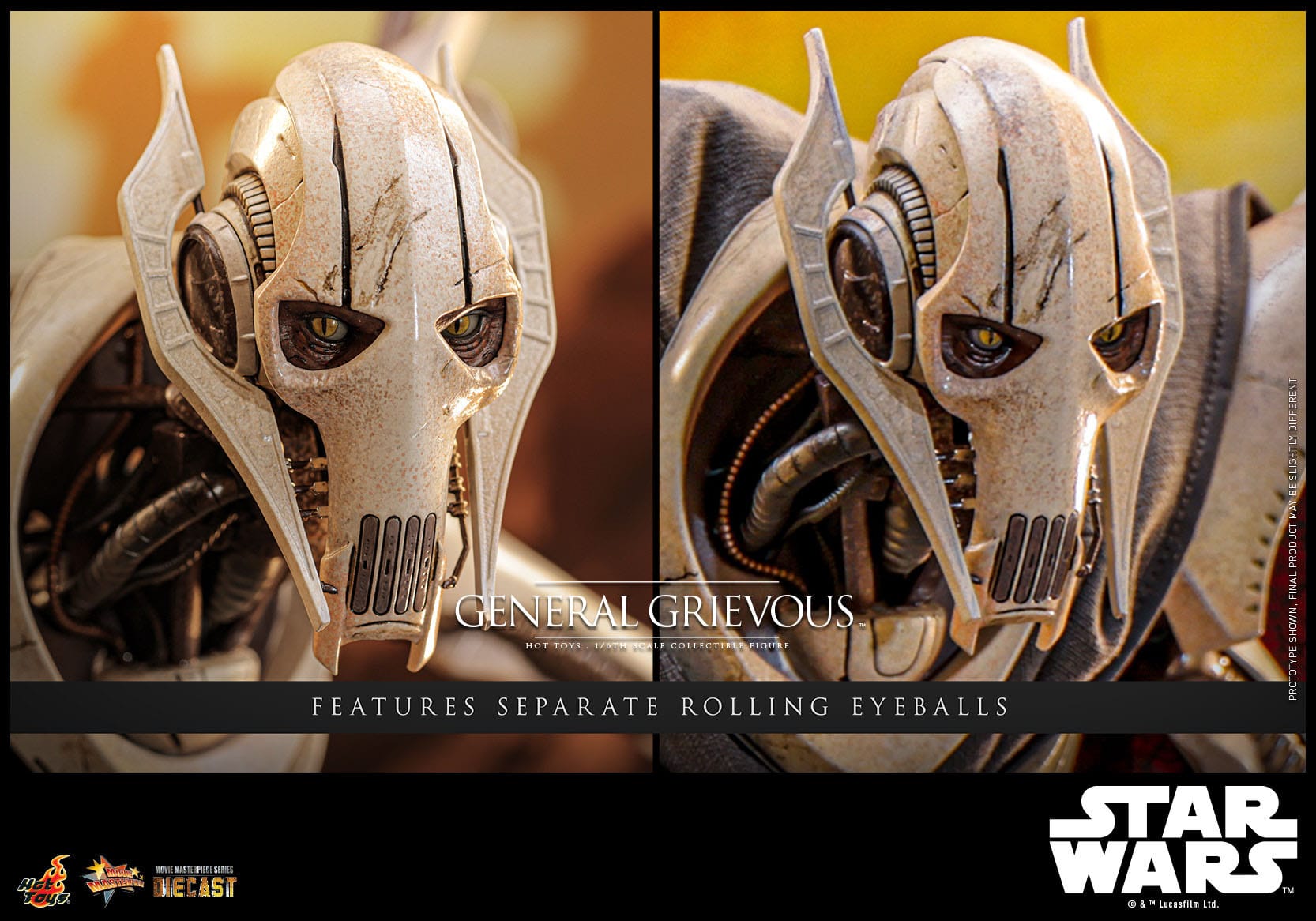 Hot Toys Highly Detailed 1/6th Scale Collectible Figure of General Grievous from Star Wars: Revenge of the Sith