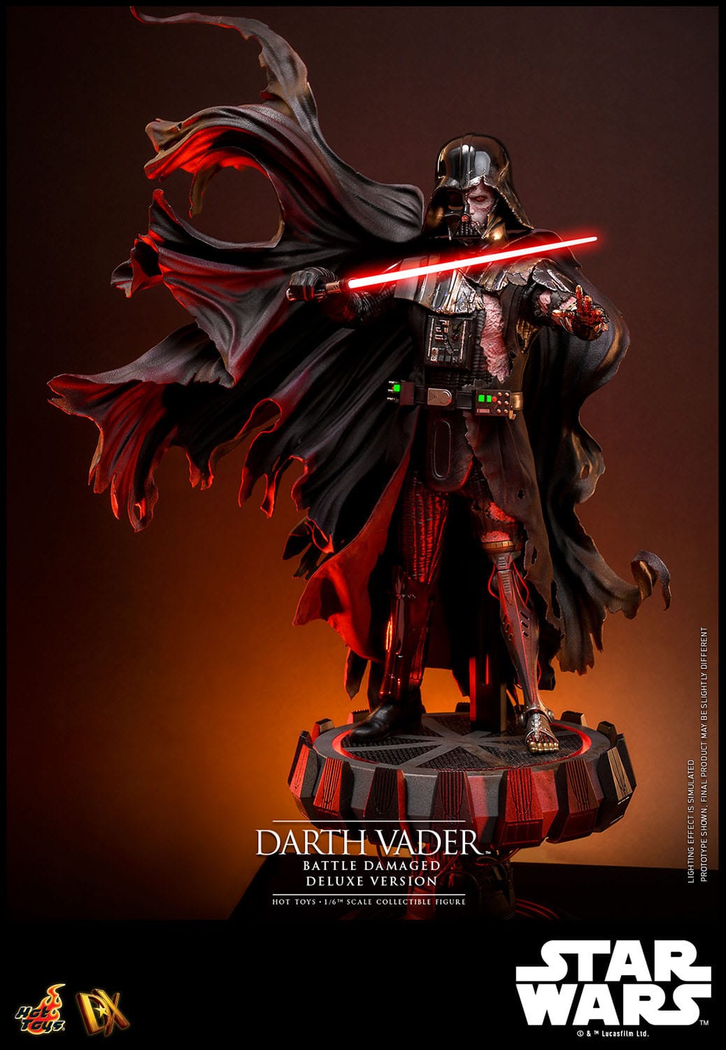 Hot Toys Star Wars Deluxe 1/6th Scale Collectible Action Figure of Battle - Damaged Darth Vader