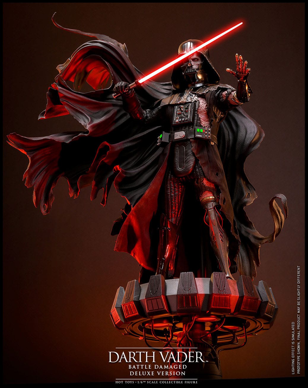 Hot Toys Star Wars Deluxe 1/6th Scale Collectible Action Figure of Battle - Damaged Darth Vader