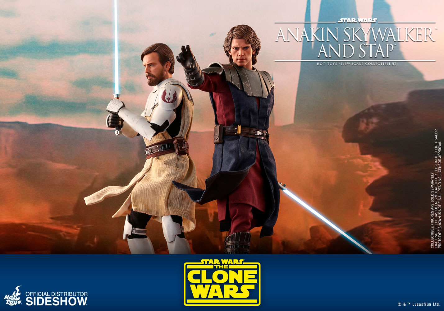 Hot Toys 1/6 Scale Star Wars The Clone Wars Anakin Skywalker & STAP Collectible Set