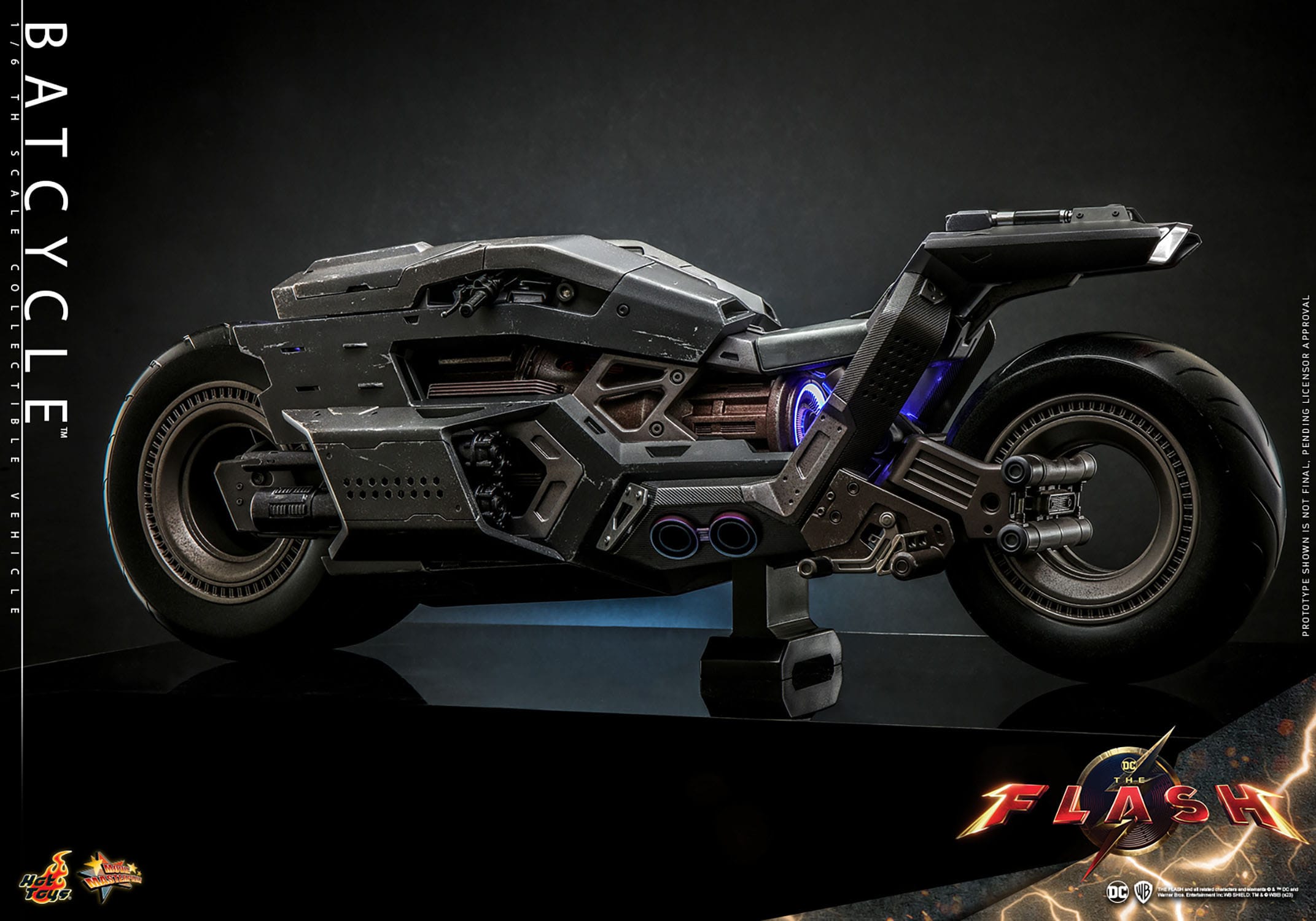 Hot Toys 1/6th Scale Collectible DC Comics The Flash Movie Batcycle Figure for Enthusiasts