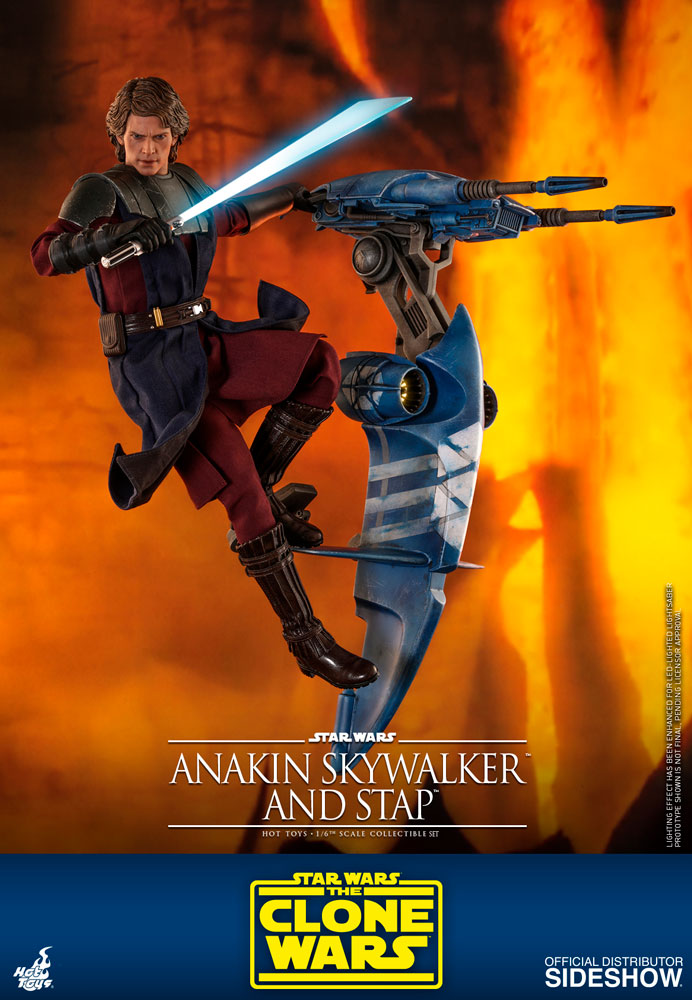 Hot Toys 1/6 Scale Star Wars The Clone Wars Anakin Skywalker & STAP Collectible Set