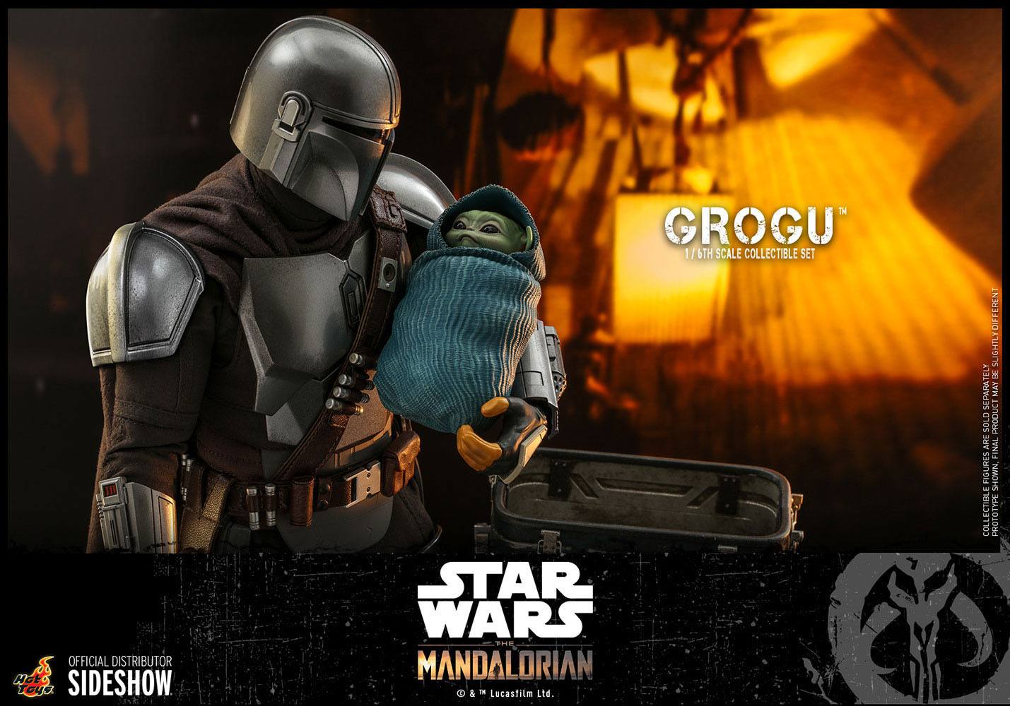 Hot Toys 1/6 Scale Collectible Figure Set of Grogu from Star Wars The Mandalorian