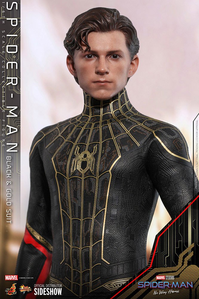 Hot Toys 1/6 Scale Movie Masterpiece Spider-Man in Black & Gold Suit from No Way Home