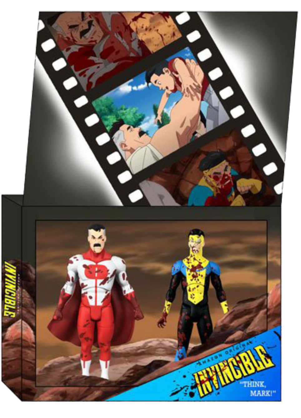 Exclusive Pre - Order Invincible Bloody Omni - Man and Invincible Deluxe 7 - Inch Scale Action Figure Two - Pack, Expected Arrival January - March
