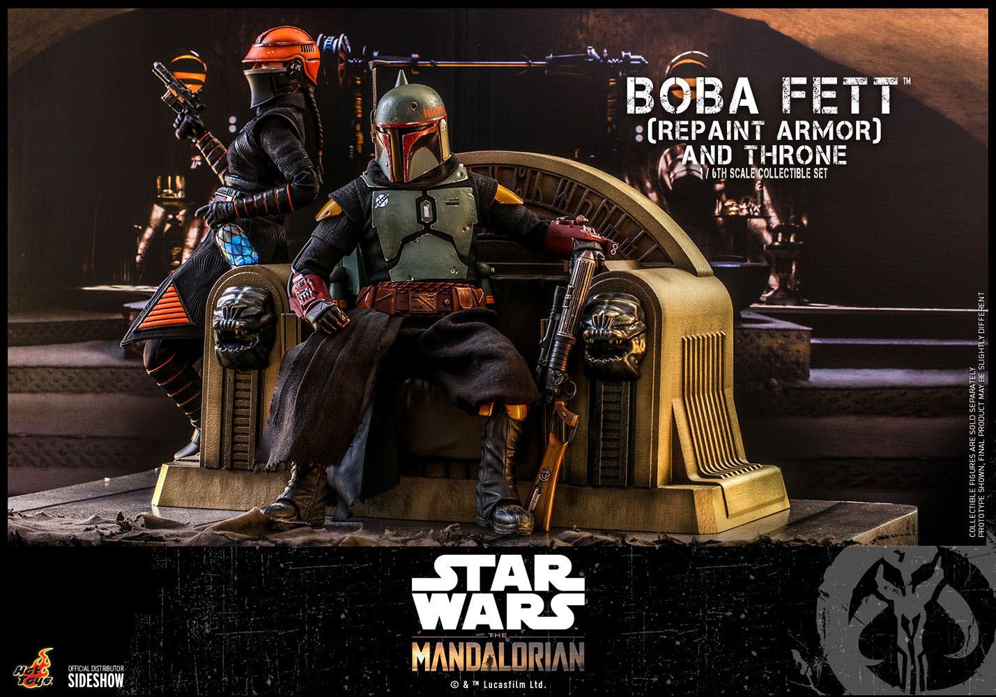 Hot Toys 1/6th Scale Repainted Armor Boba Fett and Throne Figure Set