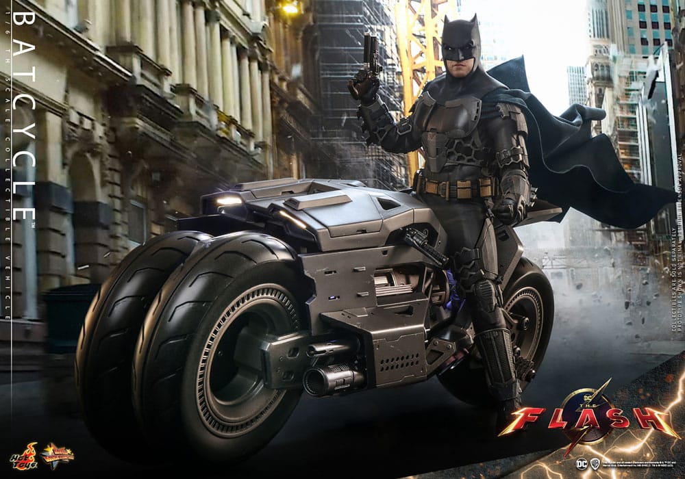 Hot Toys 1/6th Scale Collectible DC Comics The Flash Movie Batcycle Figure for Enthusiasts