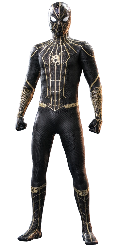 Hot Toys 1/6 Scale Movie Masterpiece Spider-Man in Black & Gold Suit from No Way Home