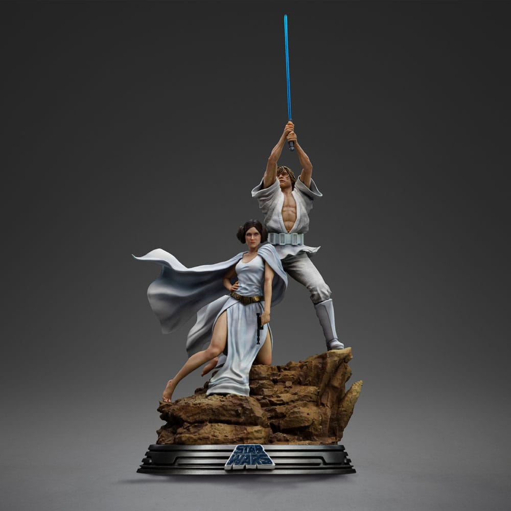 Iron Studio Star Wars: A New Hope Deluxe 1/10 Art Scale Limited Edition Collectible Statue of Luke Skywalker and Princess Leia Organa