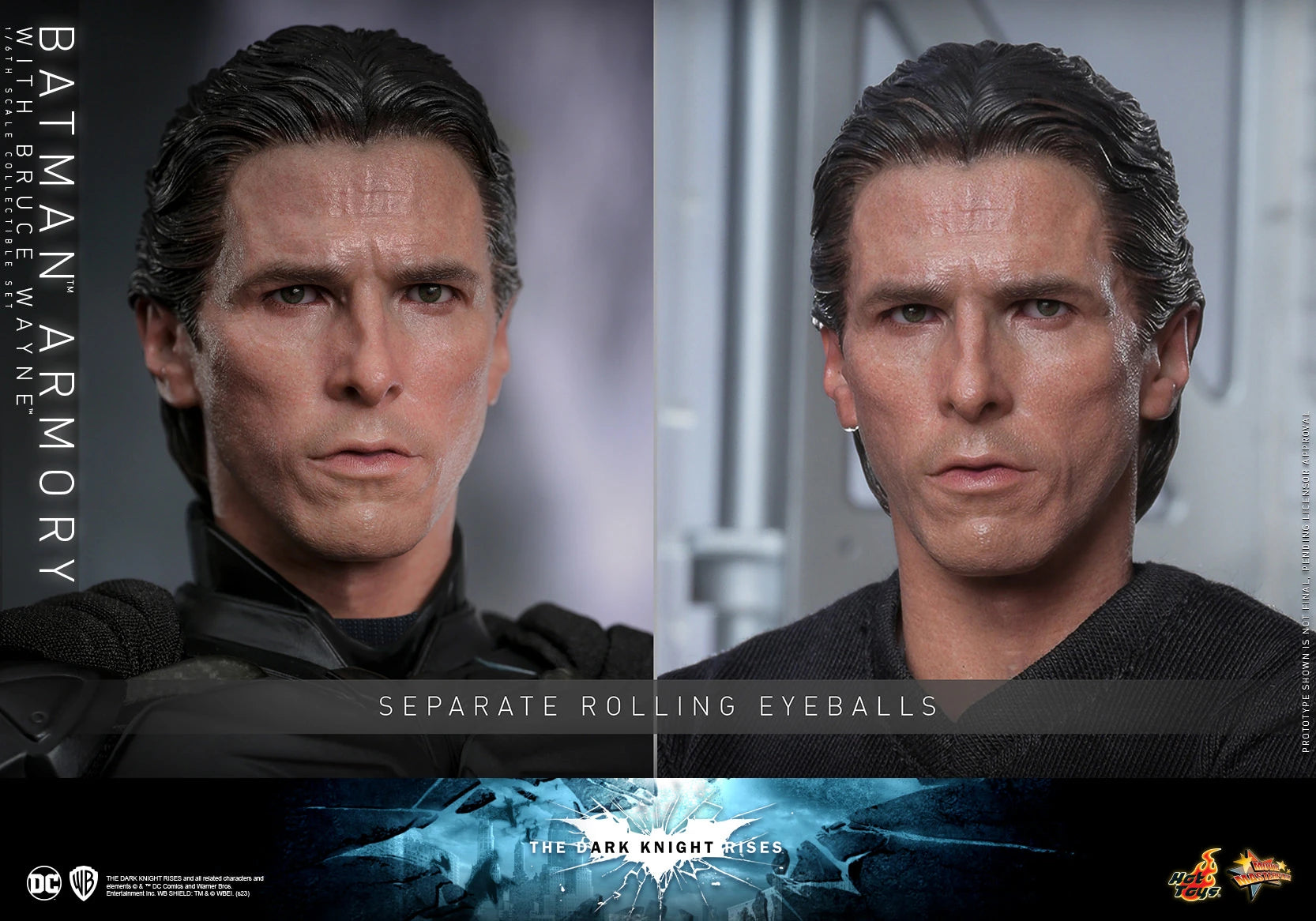 Hot Toys 1/6th Scale Collectible Set of The Dark Knight Rises Batman Armory along with Bruce Wayne Figure
