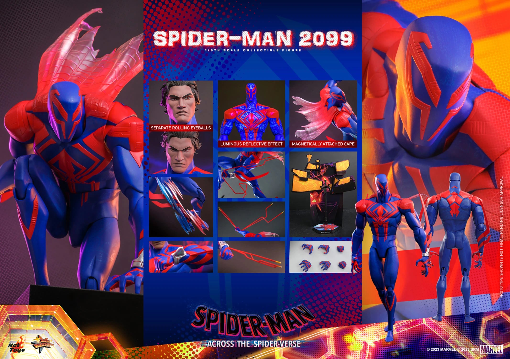 Hot Toys 1/6th Scale Futuristic Spider-Man 2099 Figure from Across The Spider-Verse