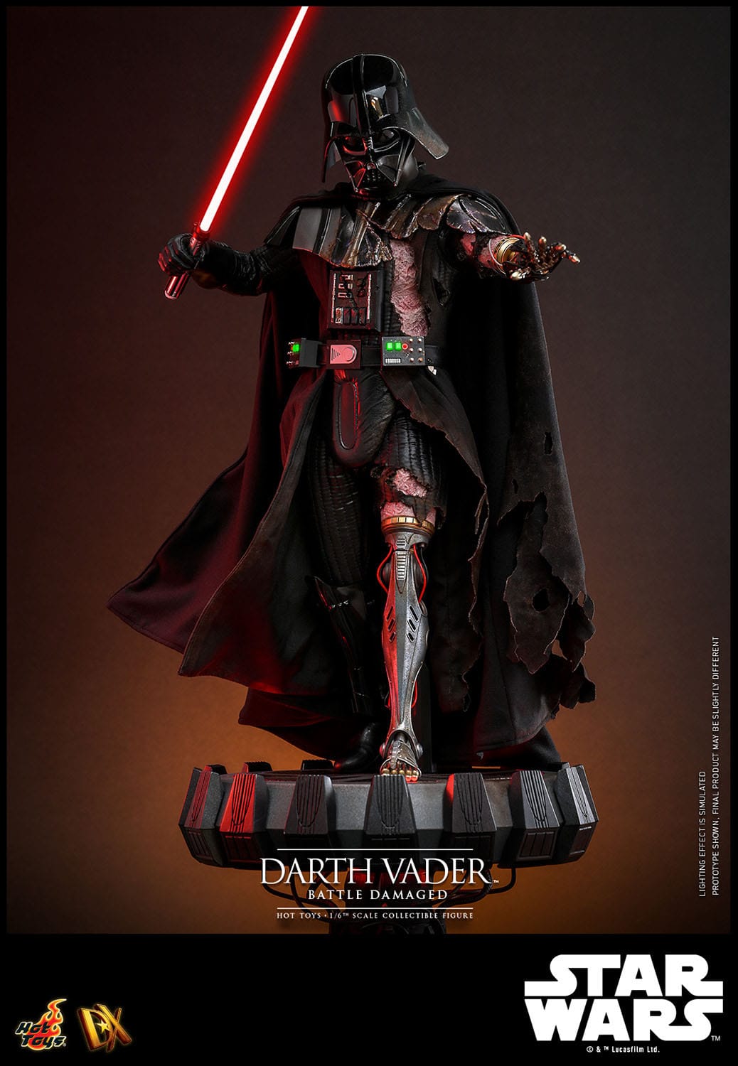 Hot Toys 1/6th Scale Battle-Damaged Star Wars Darth Vader Collectible Figure