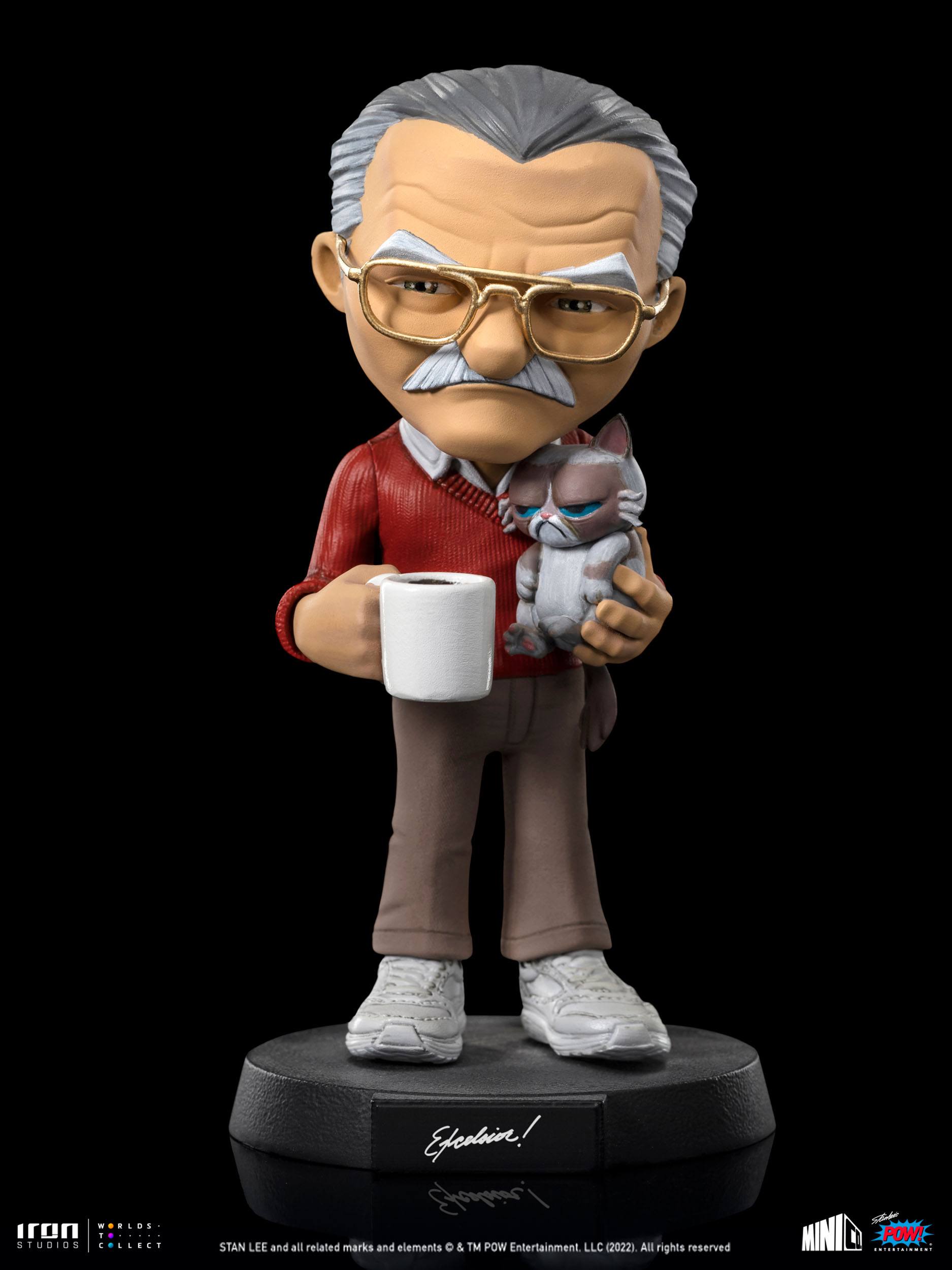 Iron Studios POW! Entertainment MiniCo Collectible Statue Featuring Stan Lee with Grumpy Cat