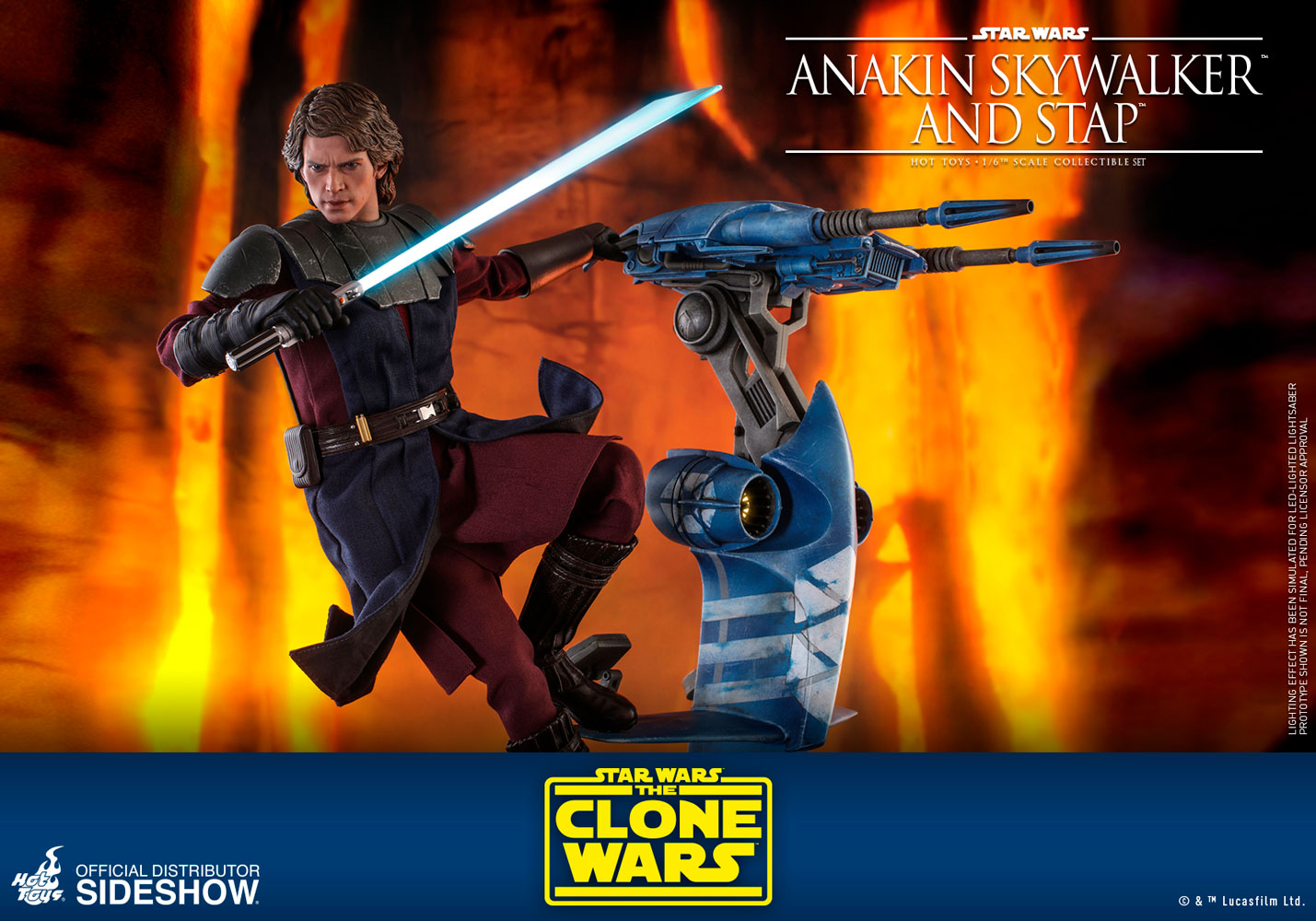 Hot Toys 1/6 Scale Star Wars The Clone Wars Anakin Skywalker & STAP Collectible Set