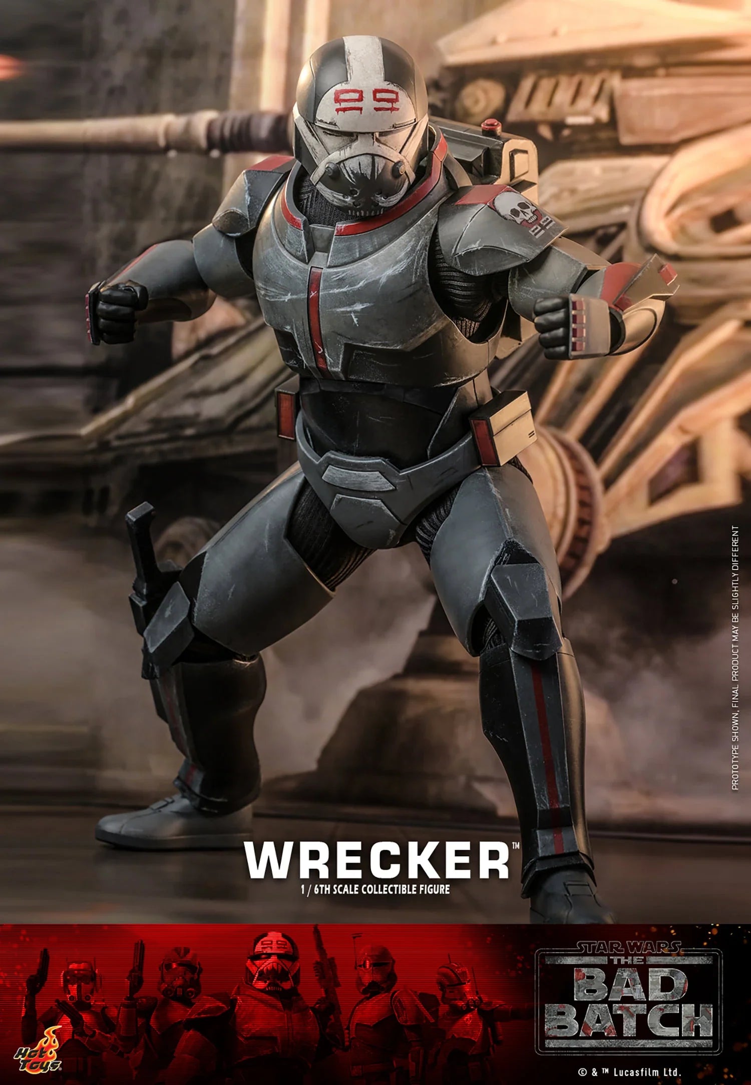 Hot Toys Highly Detailed 1/6th Scale Collectible Figure of Wrecker from Star Wars The Bad Batch
