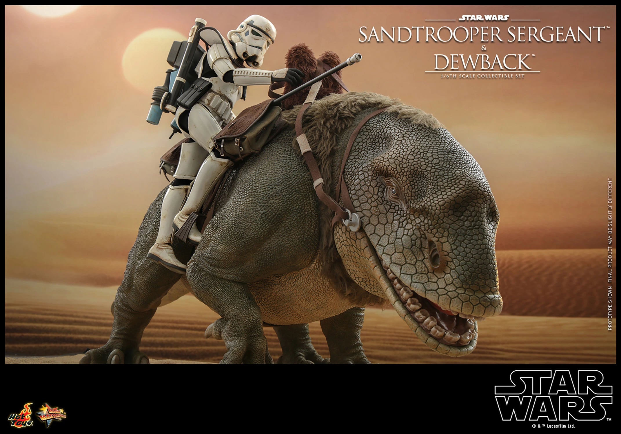 Hot Toys 1/6th Scale Star Wars A New Hope Sandtrooper Sergeant & Dewback Collectible Set