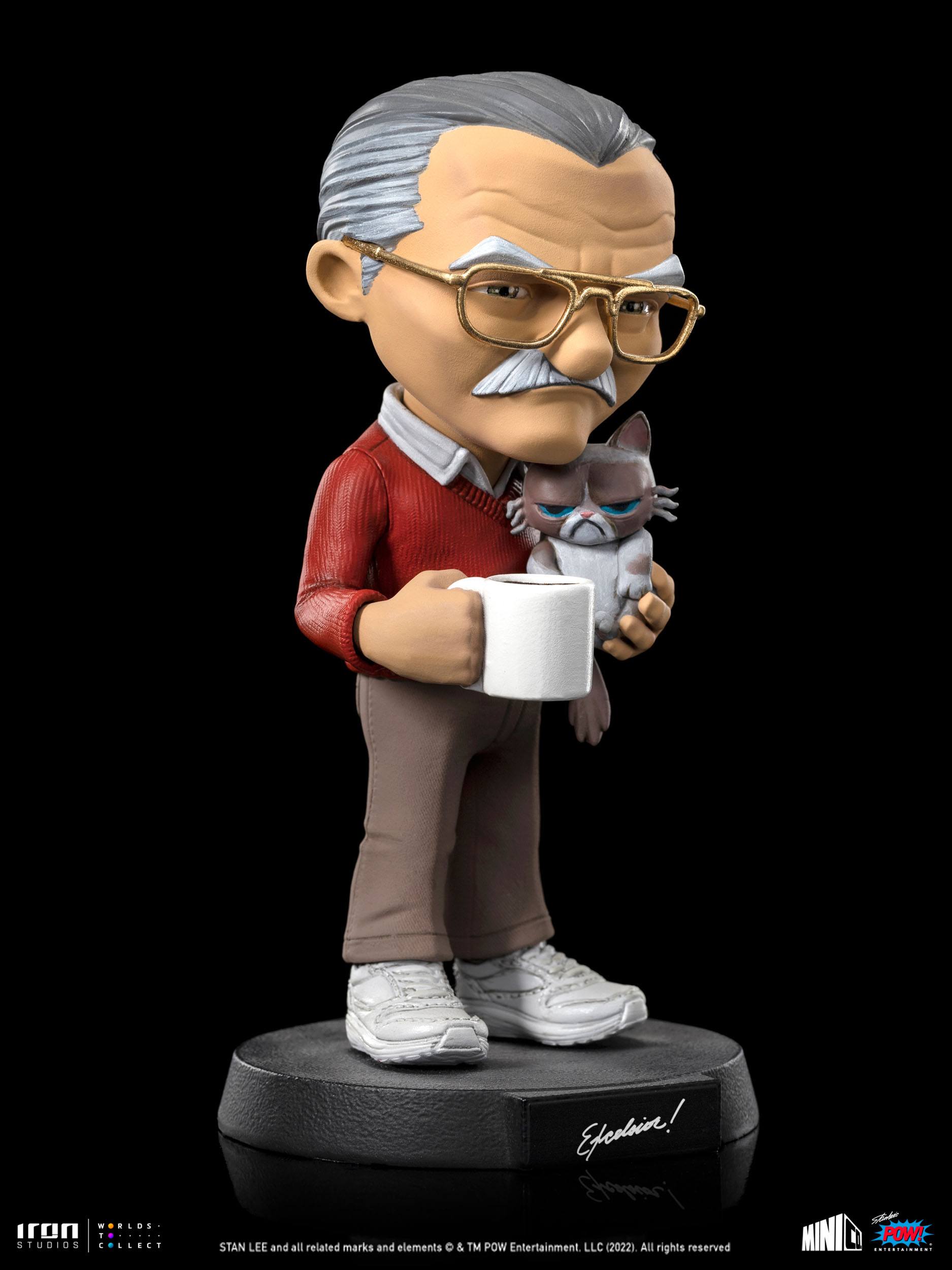Iron Studios POW! Entertainment MiniCo Collectible Statue Featuring Stan Lee with Grumpy Cat