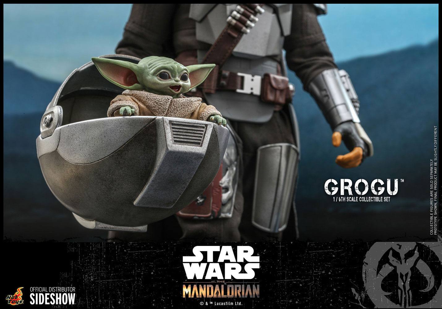 Hot Toys 1/6 Scale Collectible Figure Set of Grogu from Star Wars The Mandalorian