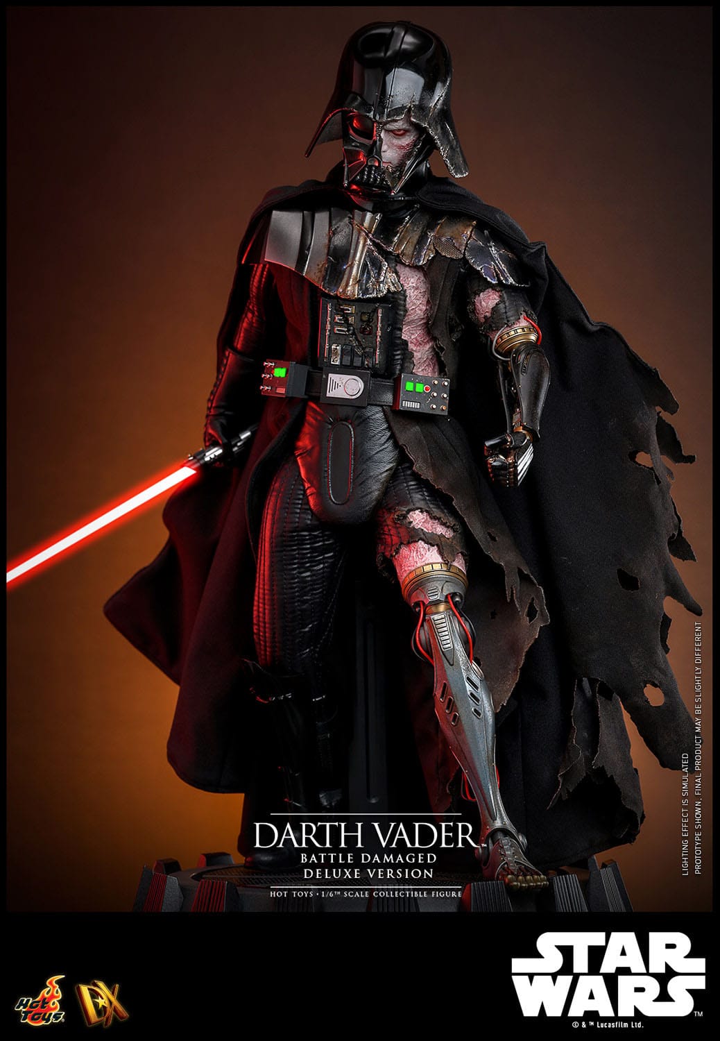 Hot Toys Star Wars Deluxe 1/6th Scale Collectible Action Figure of Battle - Damaged Darth Vader