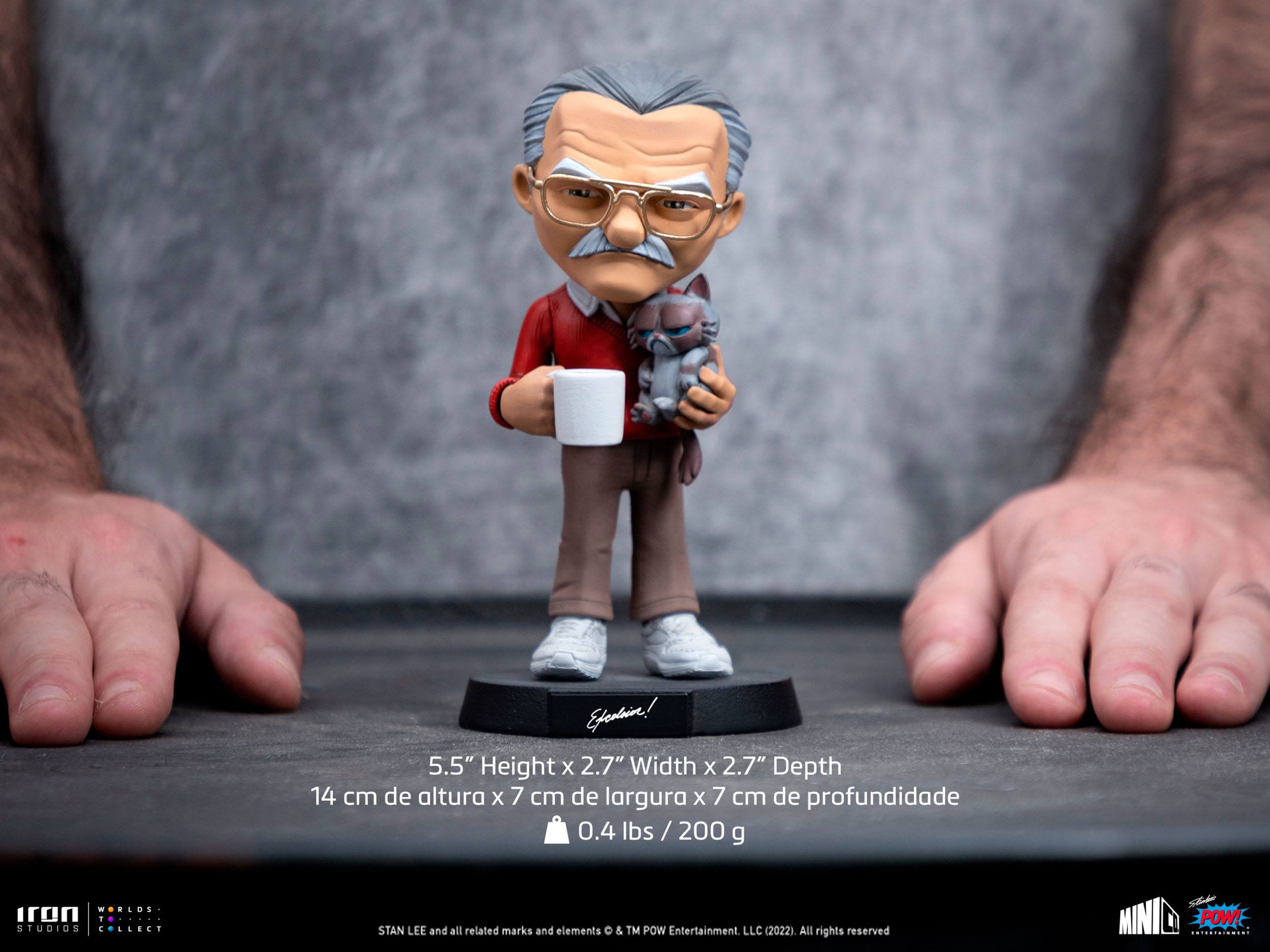 Iron Studios POW! Entertainment MiniCo Collectible Statue Featuring Stan Lee with Grumpy Cat