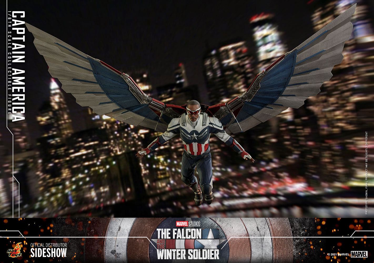 Hot Toys 1/6 Scale Captain America Sam Wilson Figure from The Falcon and the Winter Soldier