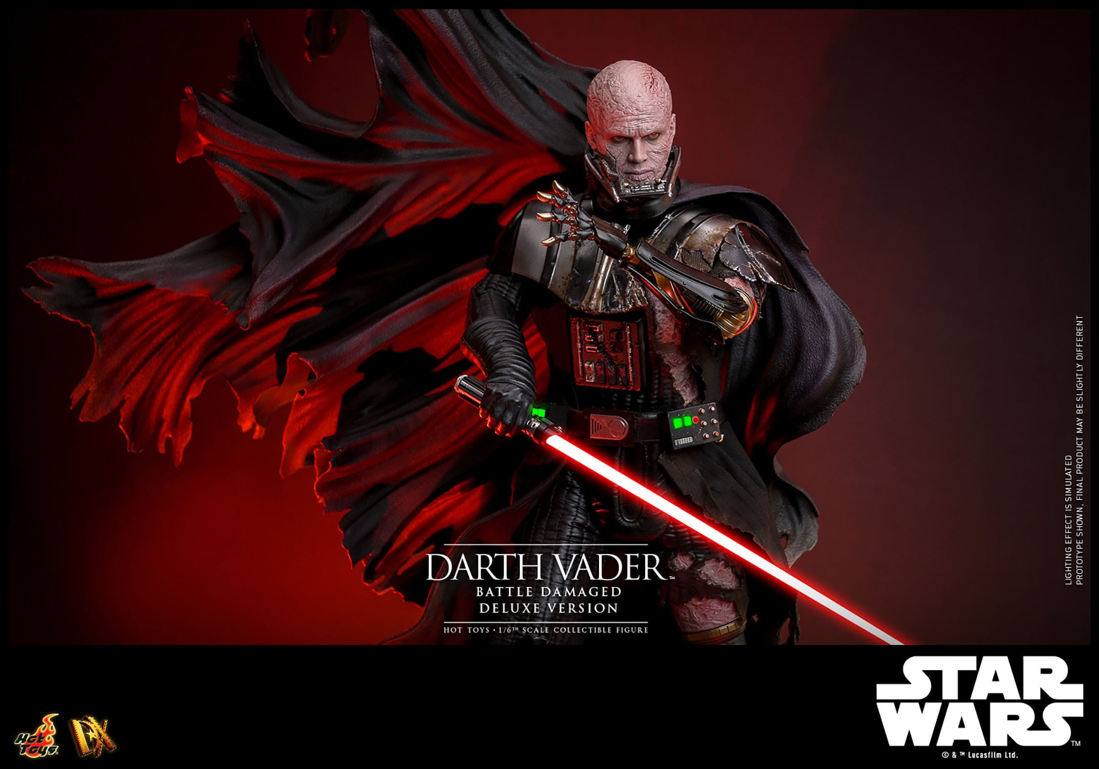 Hot Toys Star Wars Deluxe 1/6th Scale Collectible Action Figure of Battle - Damaged Darth Vader