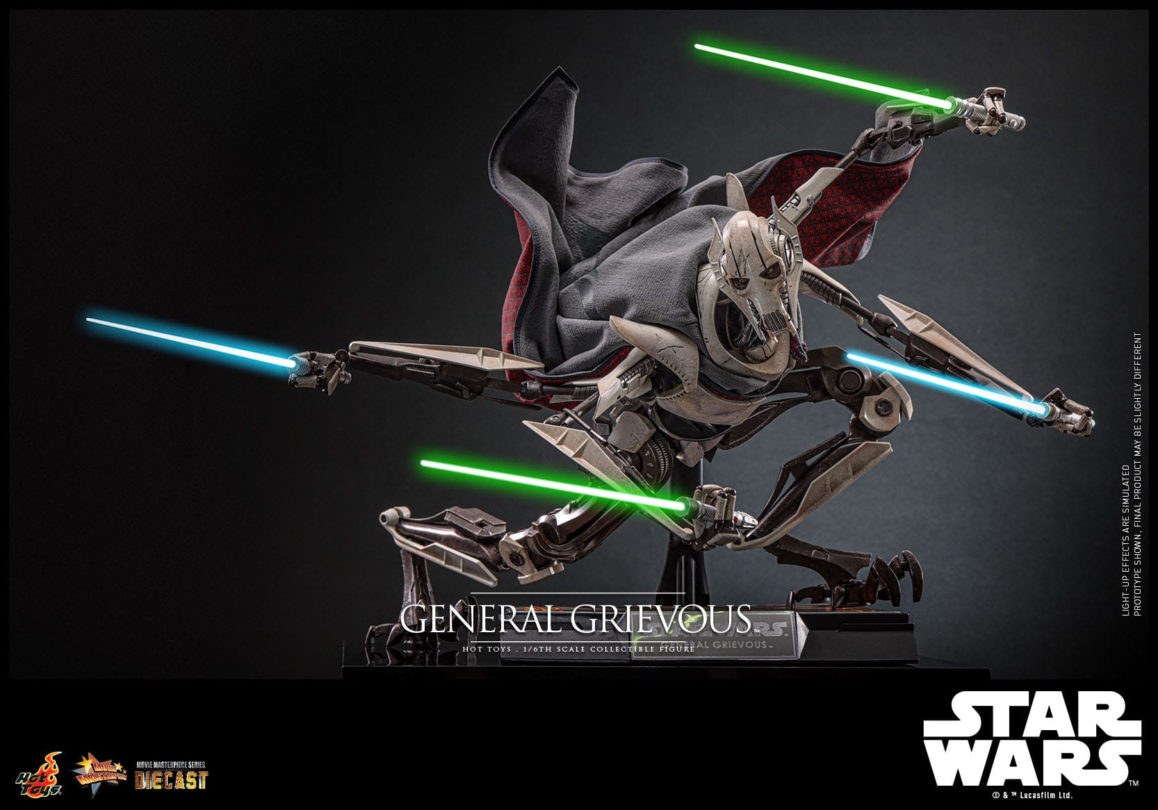 Hot Toys Highly Detailed 1/6th Scale Collectible Figure of General Grievous from Star Wars: Revenge of the Sith