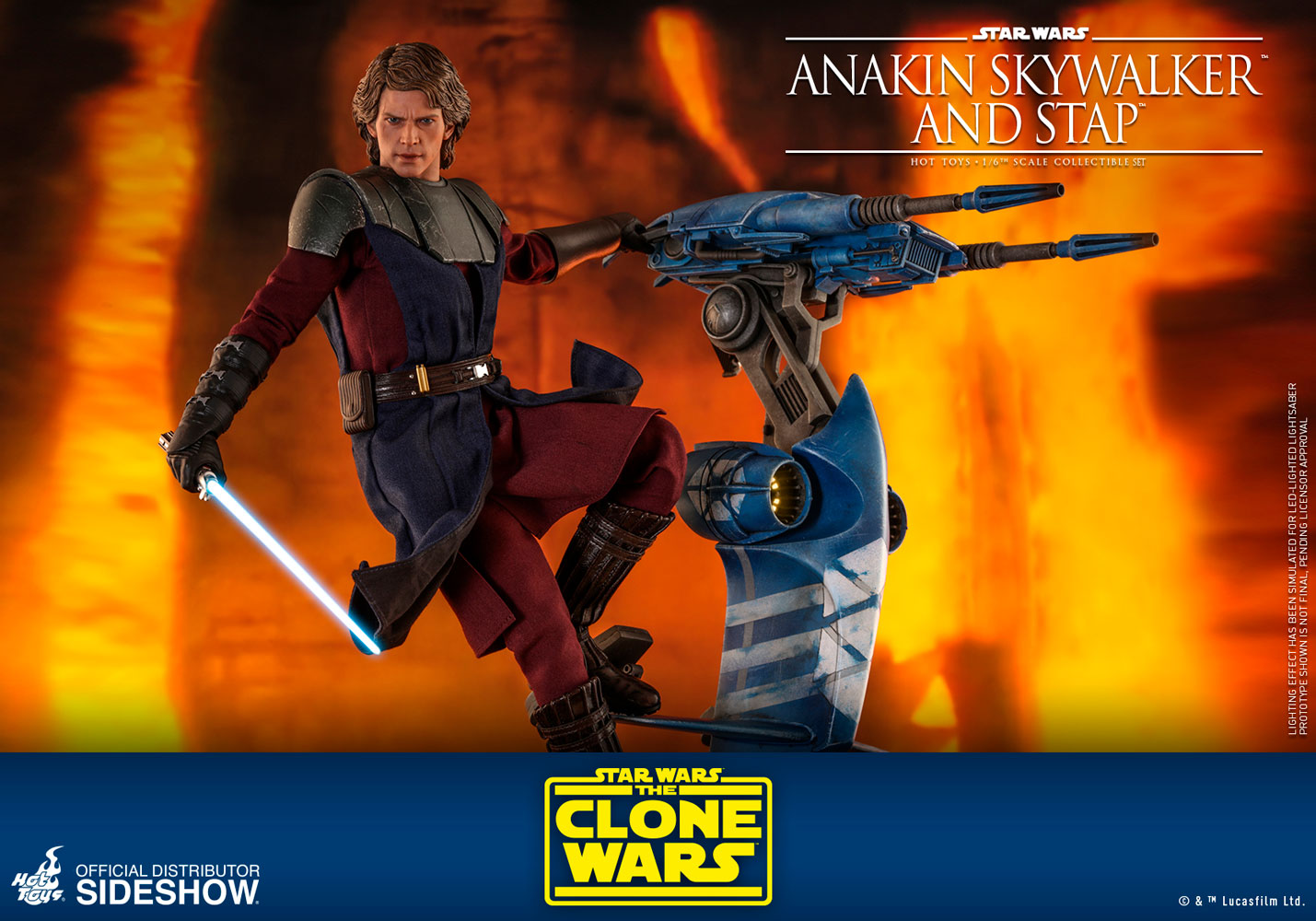Hot Toys 1/6 Scale Star Wars The Clone Wars Anakin Skywalker & STAP Collectible Set