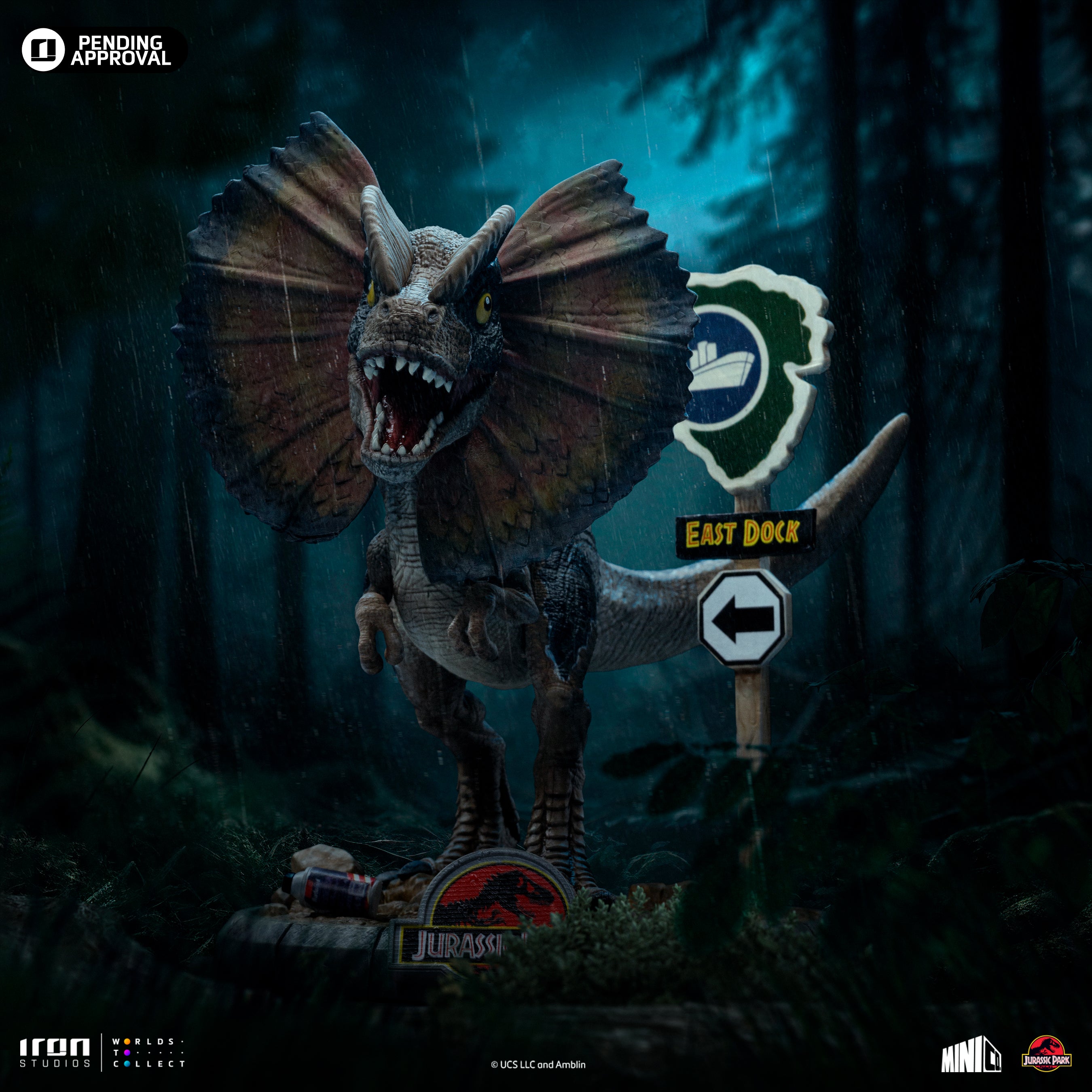 Iron Studios Limited Edition Jurassic Park Miniature Collectible (MiniCo) Dilophosaurus Figure: Pre-Order for Pending Release Estimated in Q4