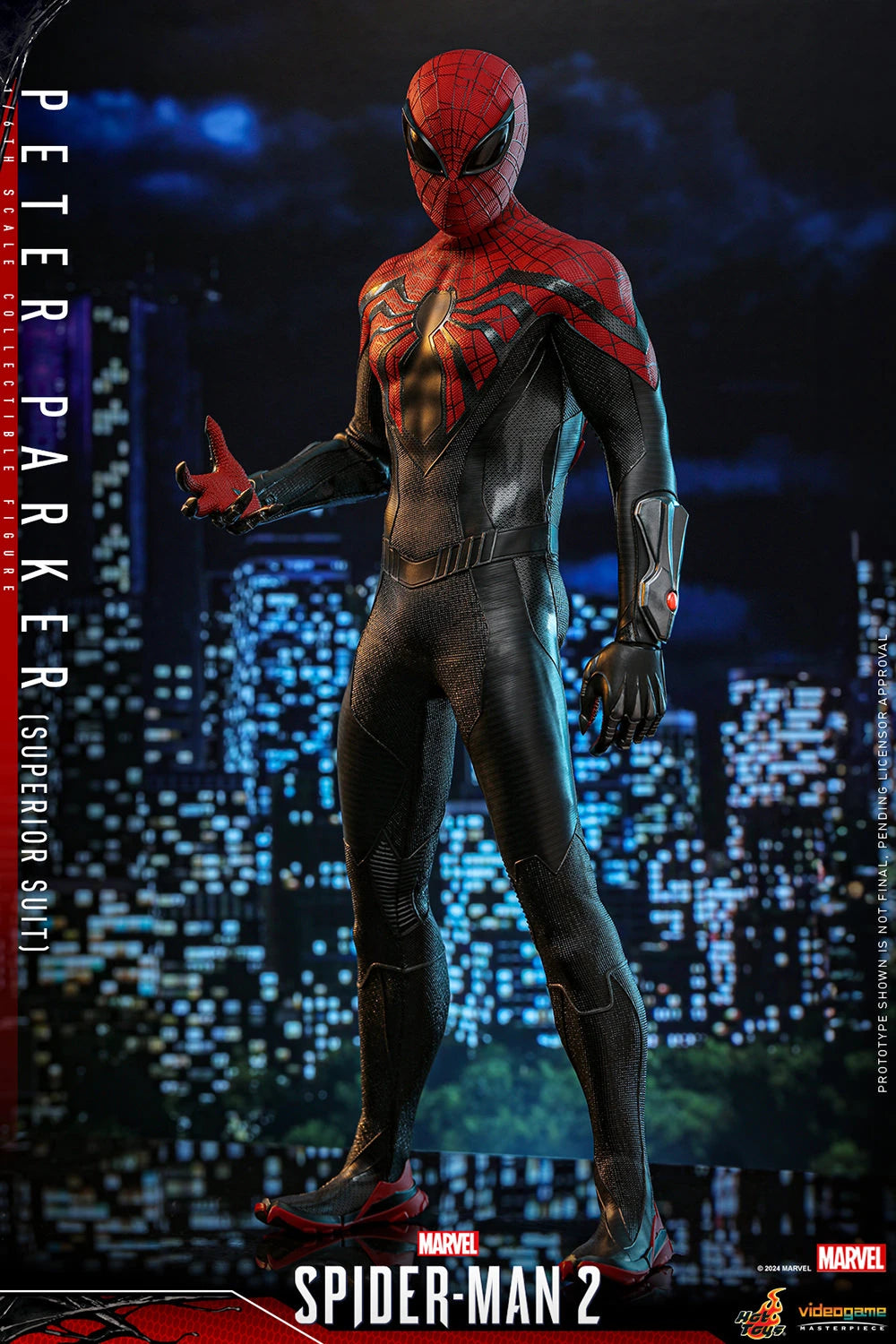 Hot Toys Collectible 1/6th Scale Figure of Marvel's Spider - Man 2 Spider - Man in Superior Suit