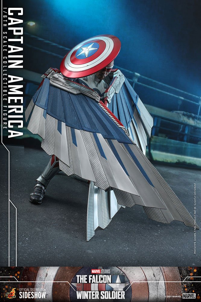 Hot Toys 1/6 Scale Captain America Sam Wilson Figure from The Falcon and the Winter Soldier