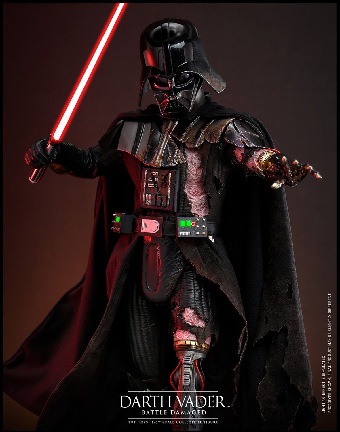 Hot Toys 1/6th Scale Battle-Damaged Star Wars Darth Vader Collectible Figure