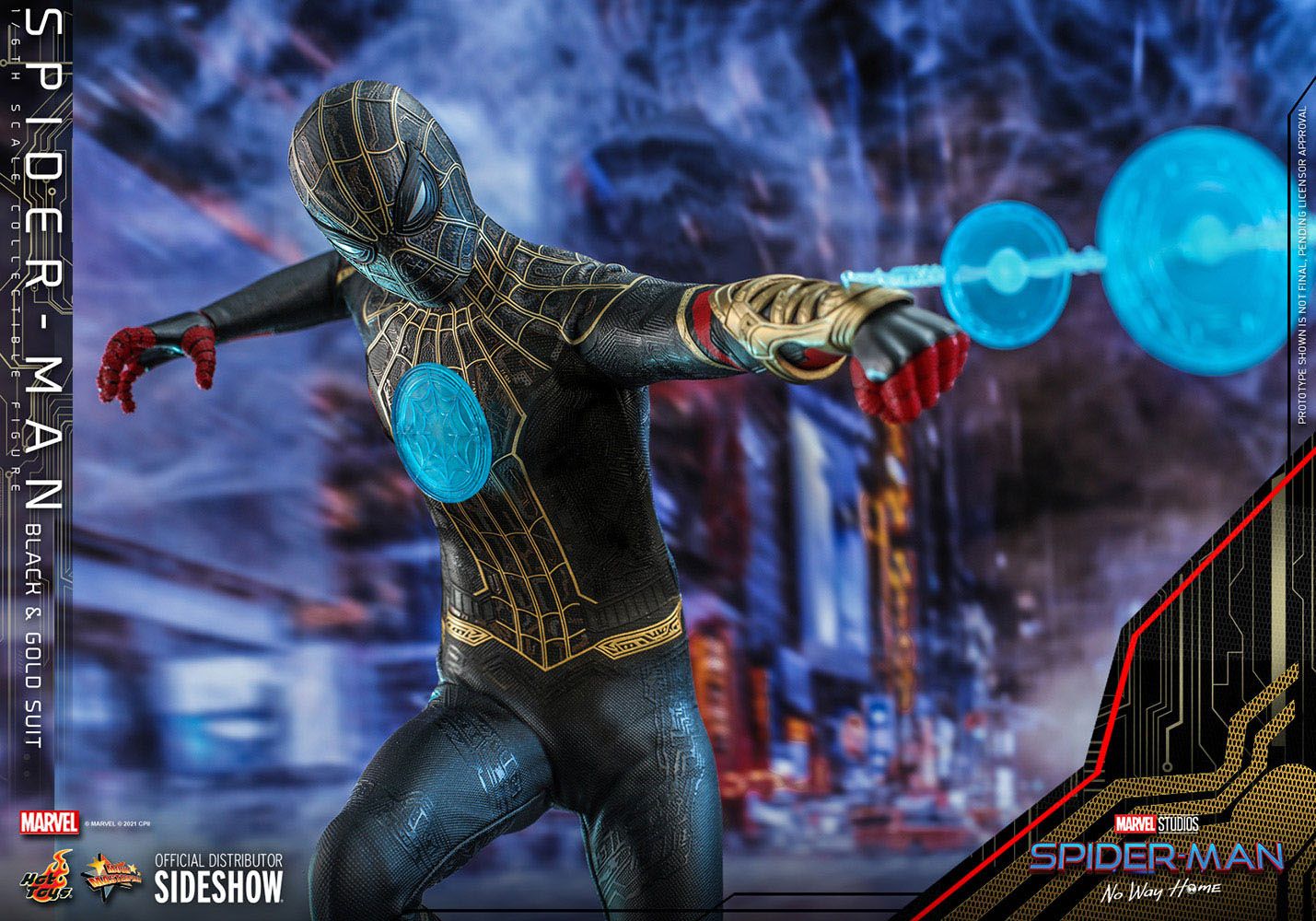 Hot Toys 1/6 Scale Movie Masterpiece Spider-Man in Black & Gold Suit from No Way Home