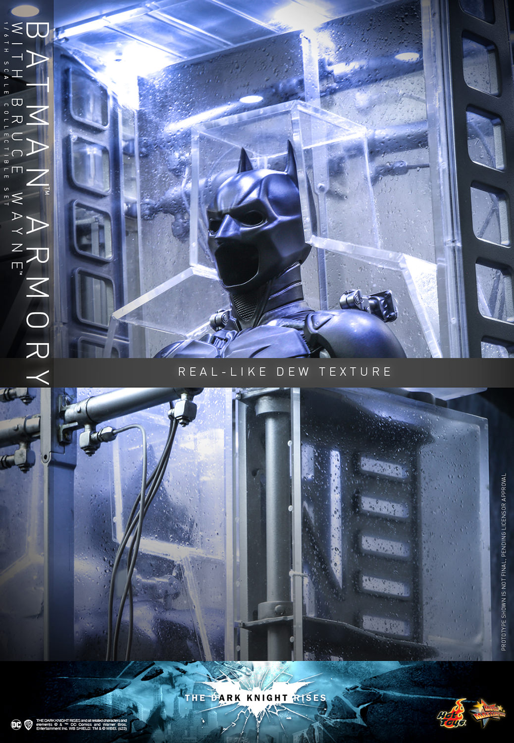 Hot Toys 1/6th Scale Collectible Set of The Dark Knight Rises Batman Armory along with Bruce Wayne Figure