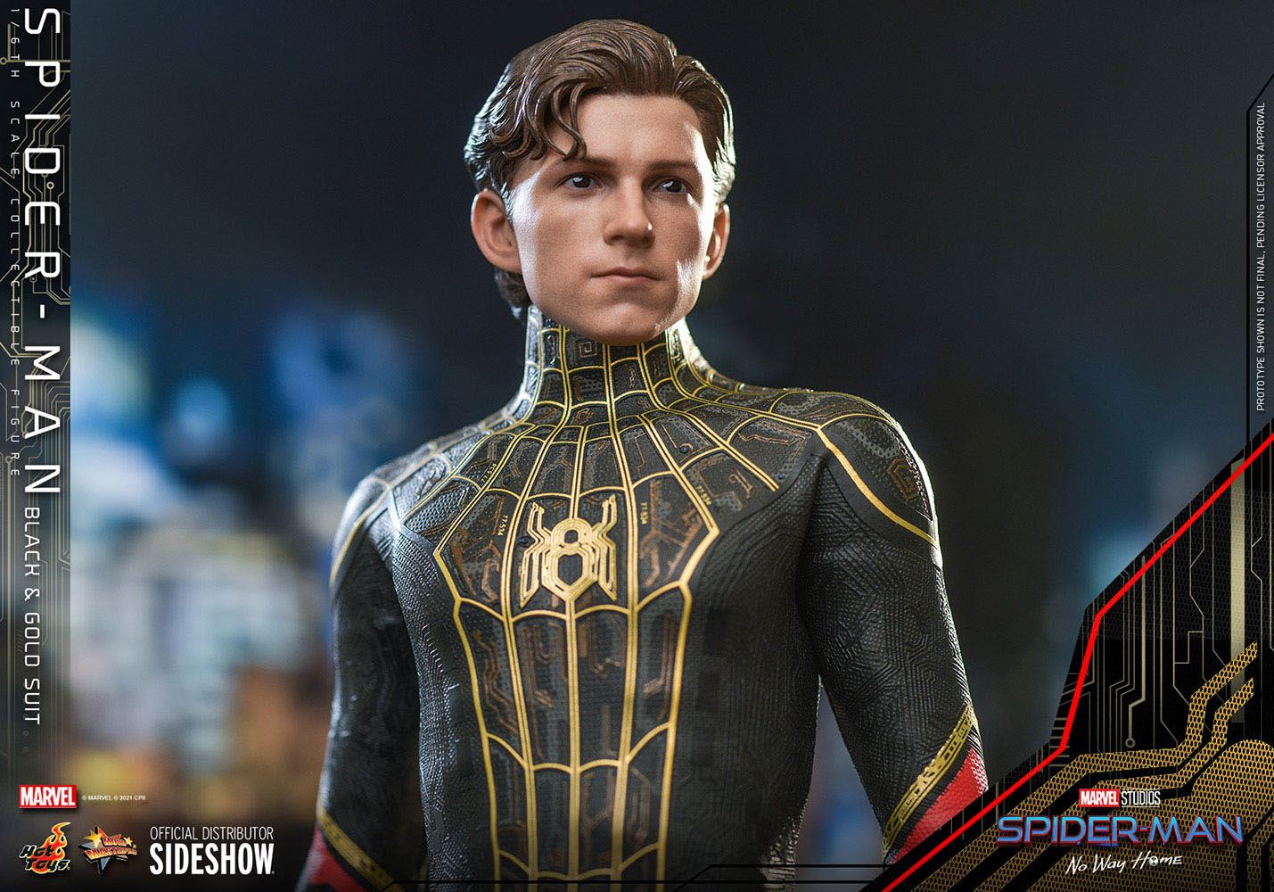 Hot Toys 1/6 Scale Movie Masterpiece Spider-Man in Black & Gold Suit from No Way Home