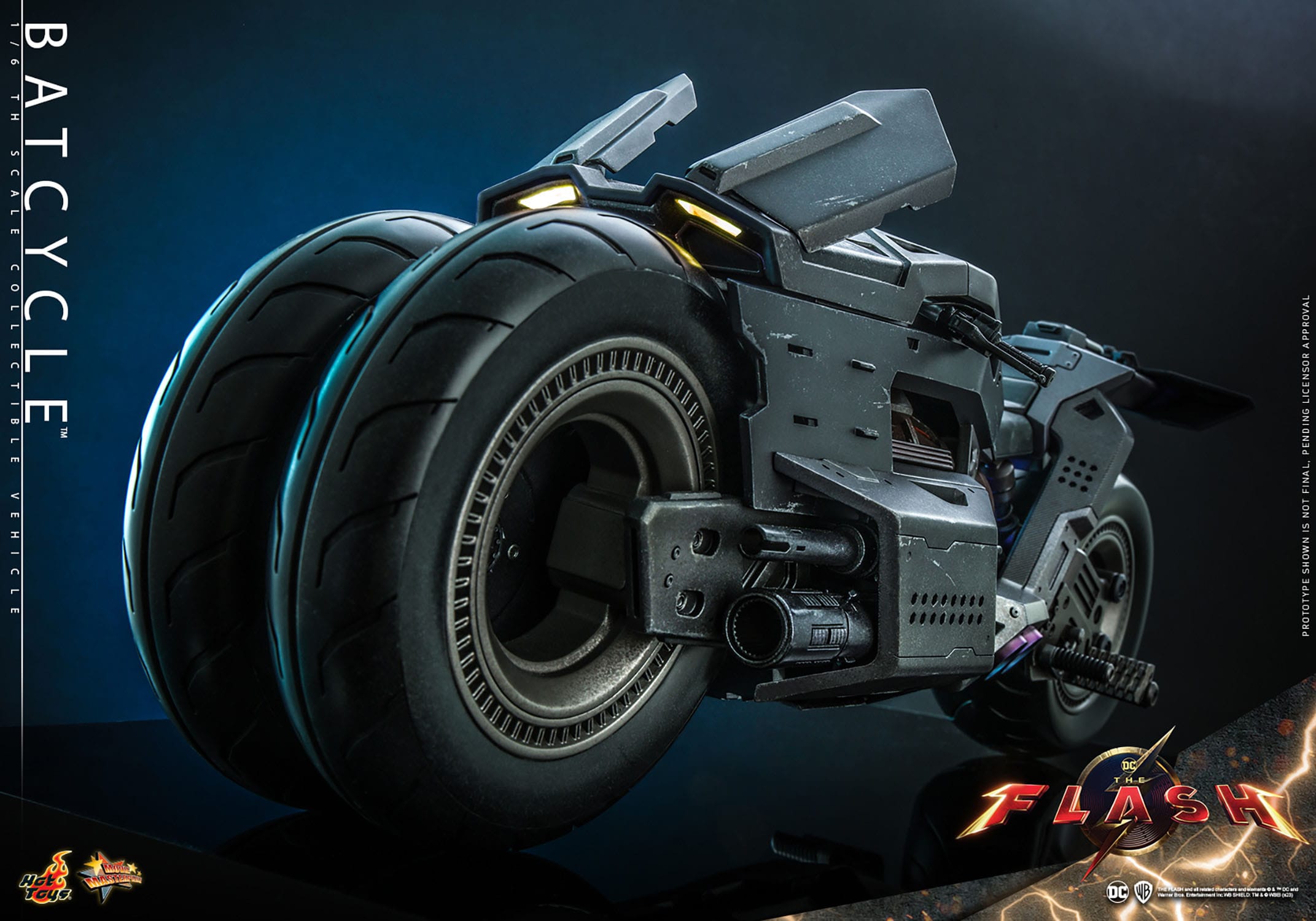 Hot Toys 1/6th Scale Collectible DC Comics The Flash Movie Batcycle Figure for Enthusiasts