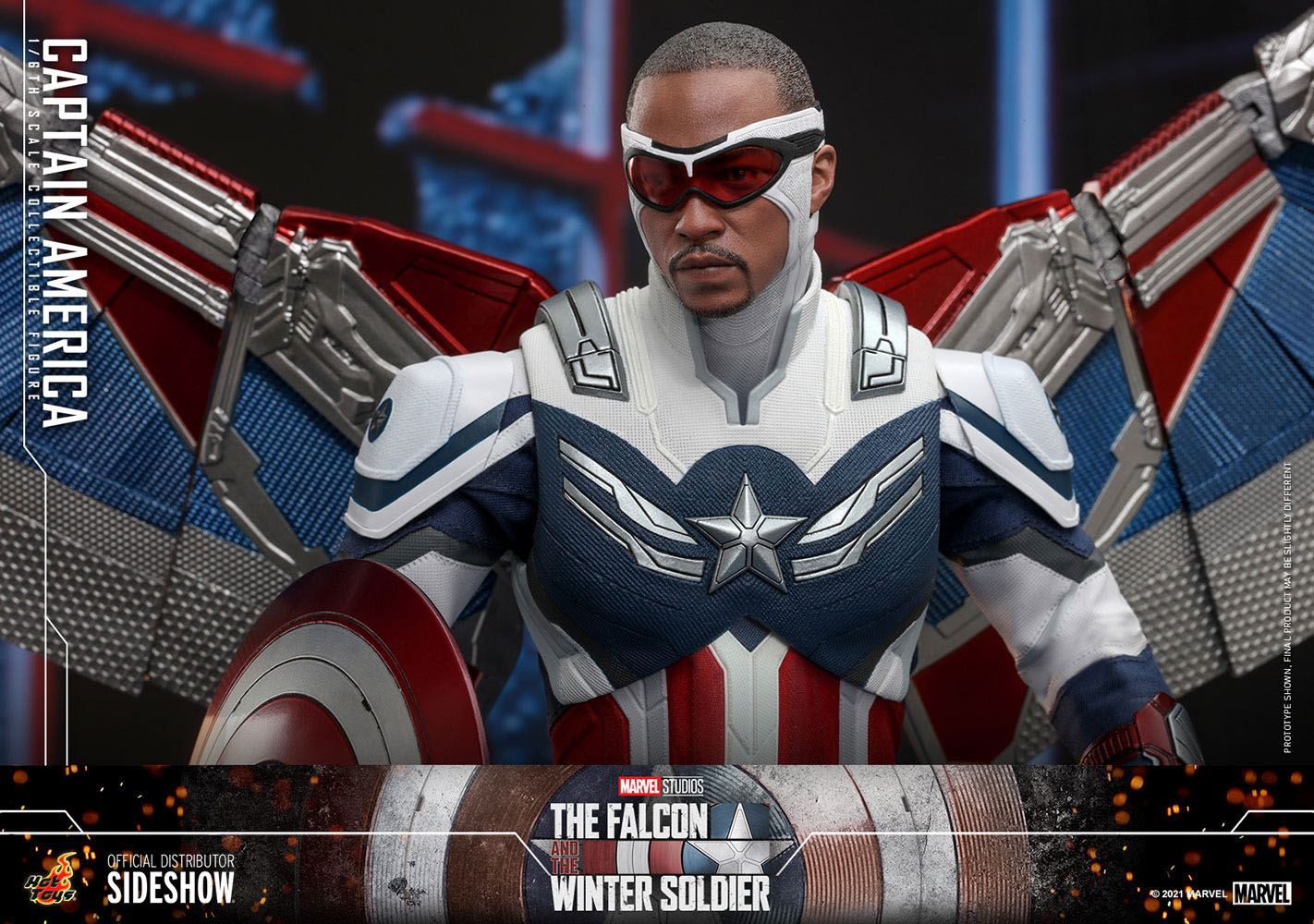 Hot Toys 1/6 Scale Captain America Sam Wilson Figure from The Falcon and the Winter Soldier