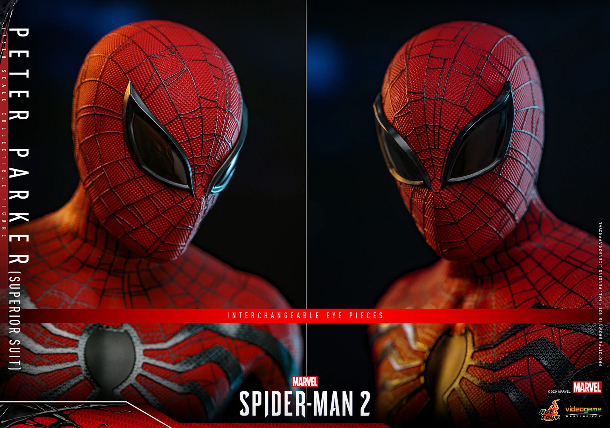 Hot Toys Collectible 1/6th Scale Figure of Marvel's Spider - Man 2 Spider - Man in Superior Suit