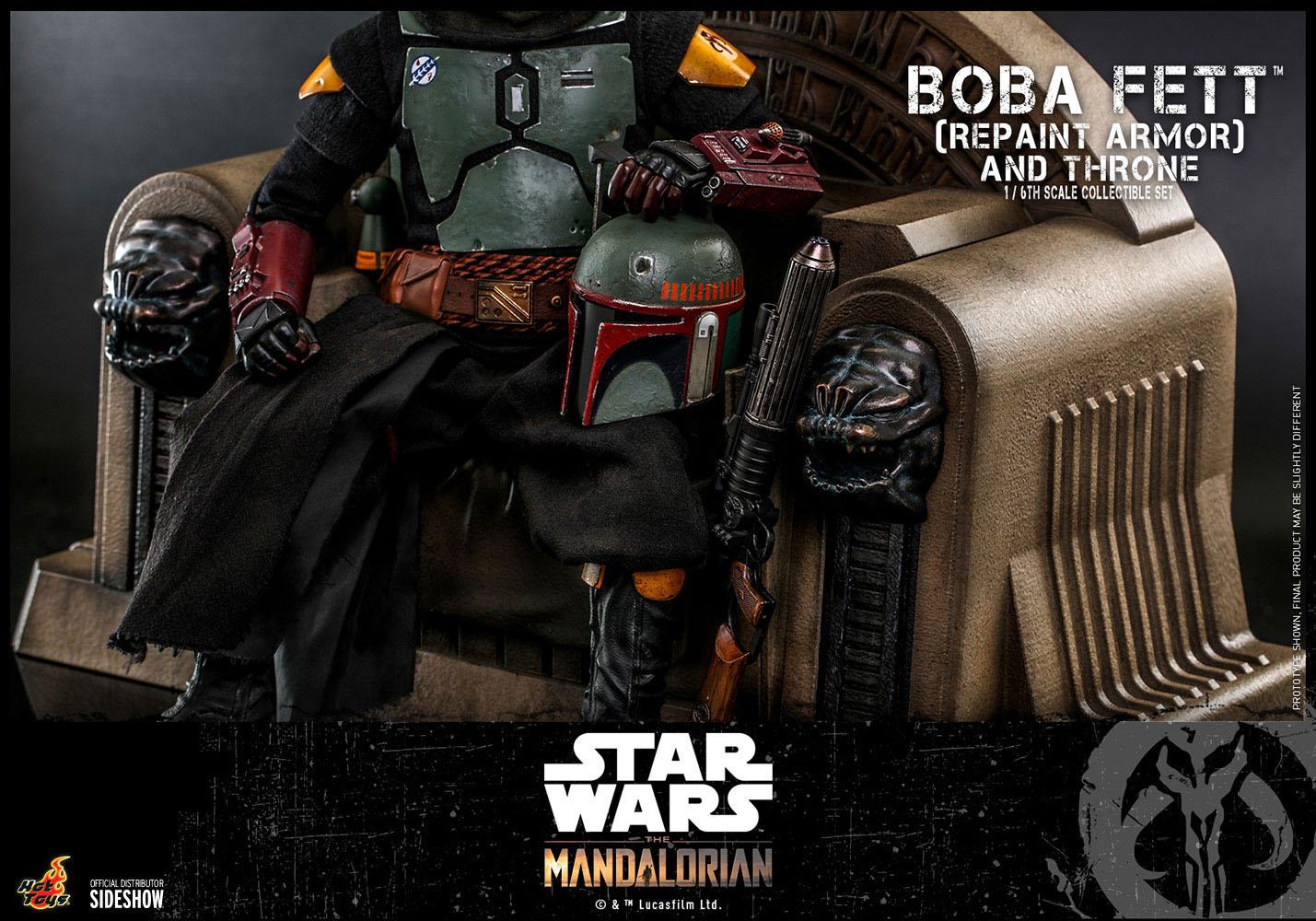 Hot Toys 1/6th Scale Repainted Armor Boba Fett and Throne Figure Set
