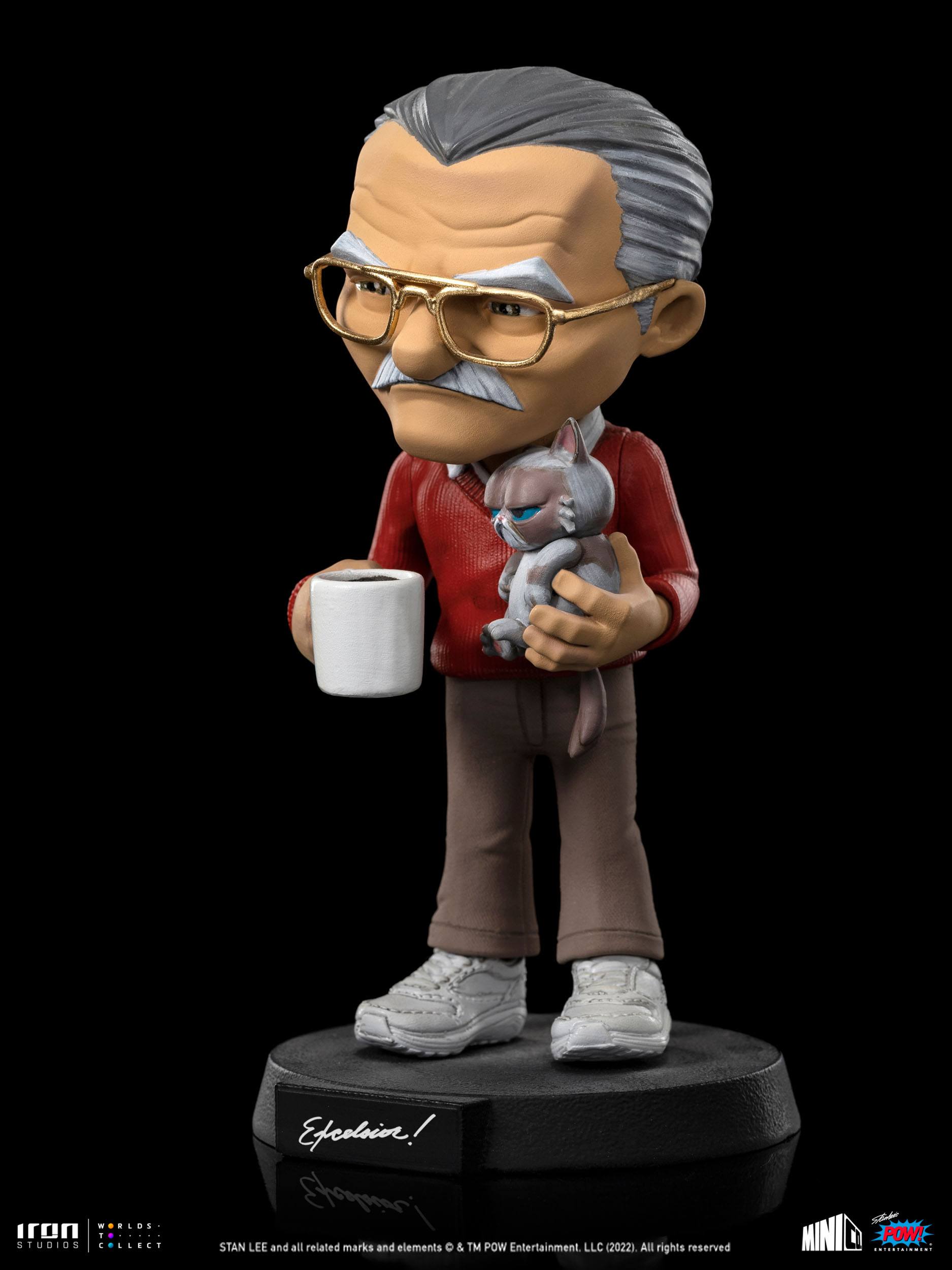 Iron Studios POW! Entertainment MiniCo Collectible Statue Featuring Stan Lee with Grumpy Cat