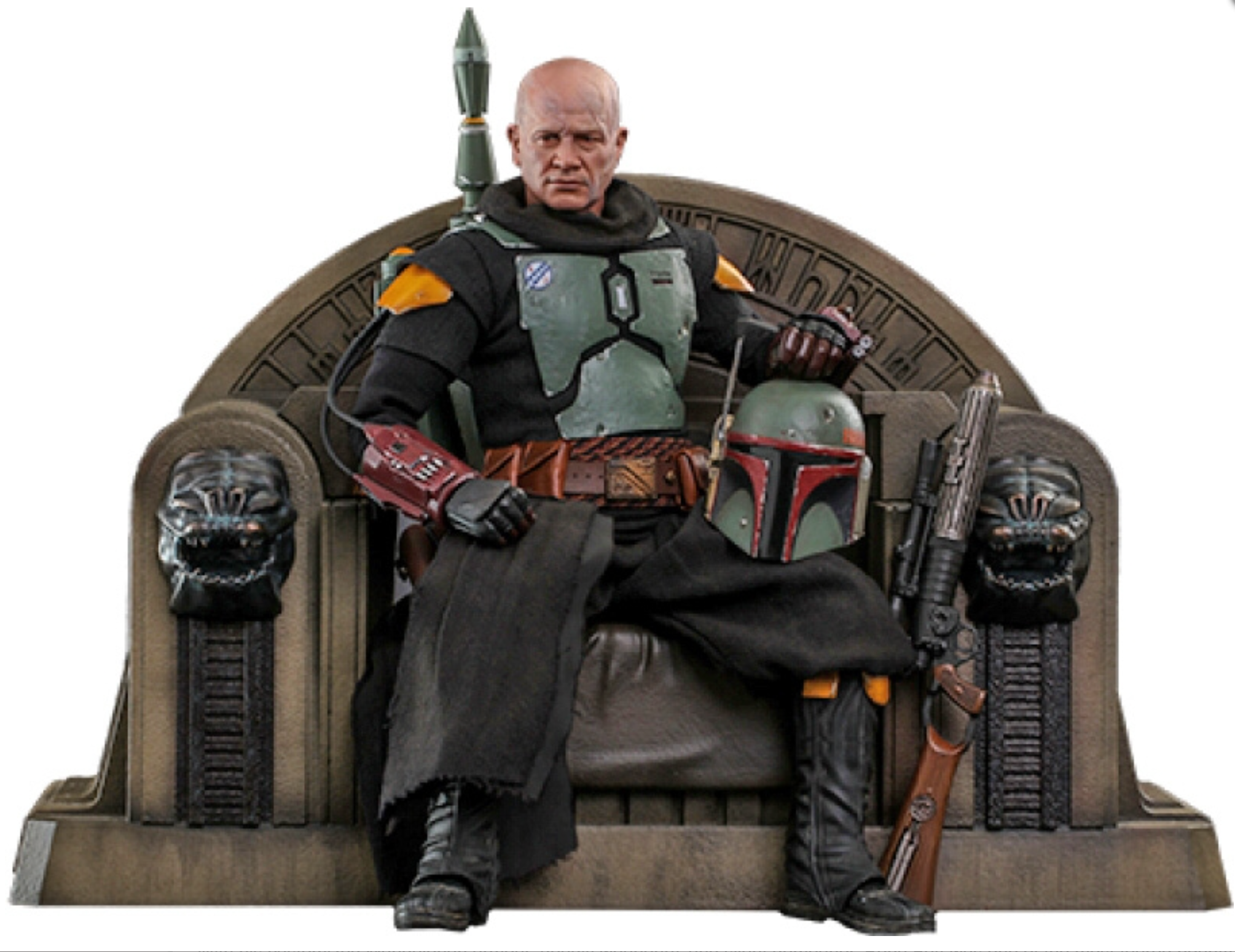 Hot Toys 1/6th Scale Repainted Armor Boba Fett and Throne Figure Set