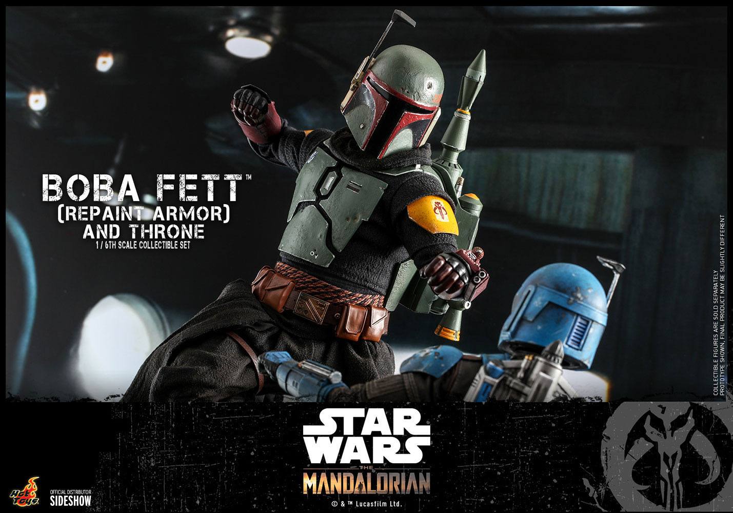 Hot Toys 1/6th Scale Repainted Armor Boba Fett and Throne Figure Set