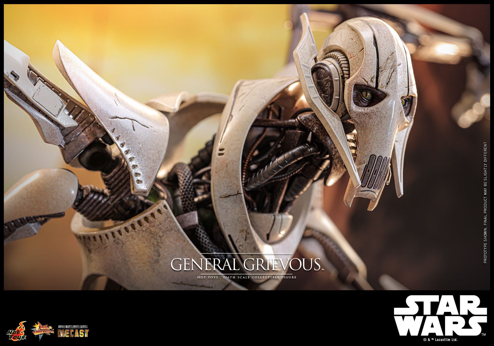 Hot Toys Highly Detailed 1/6th Scale Collectible Figure of General Grievous from Star Wars: Revenge of the Sith