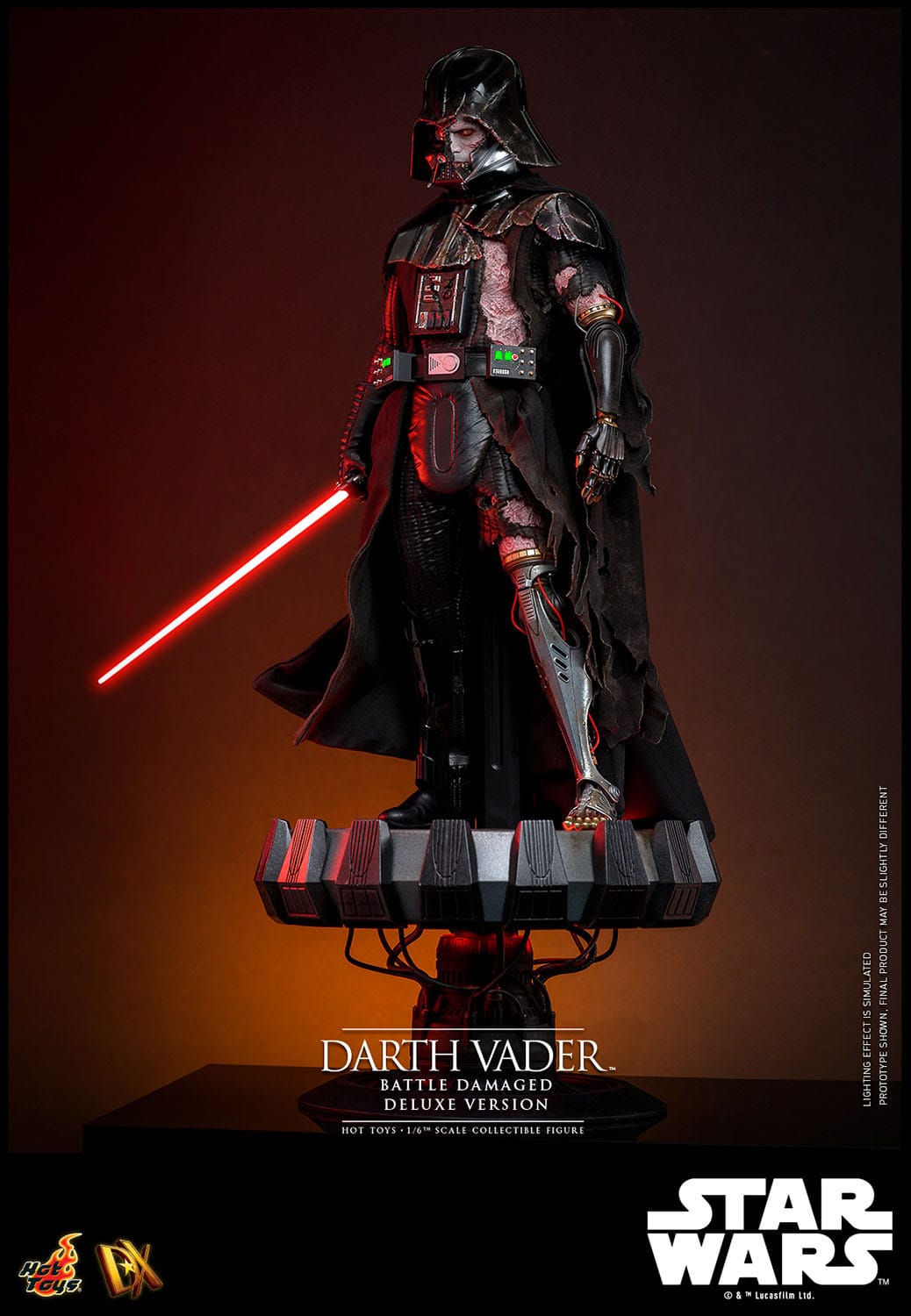 Hot Toys Star Wars Deluxe 1/6th Scale Collectible Action Figure of Battle - Damaged Darth Vader