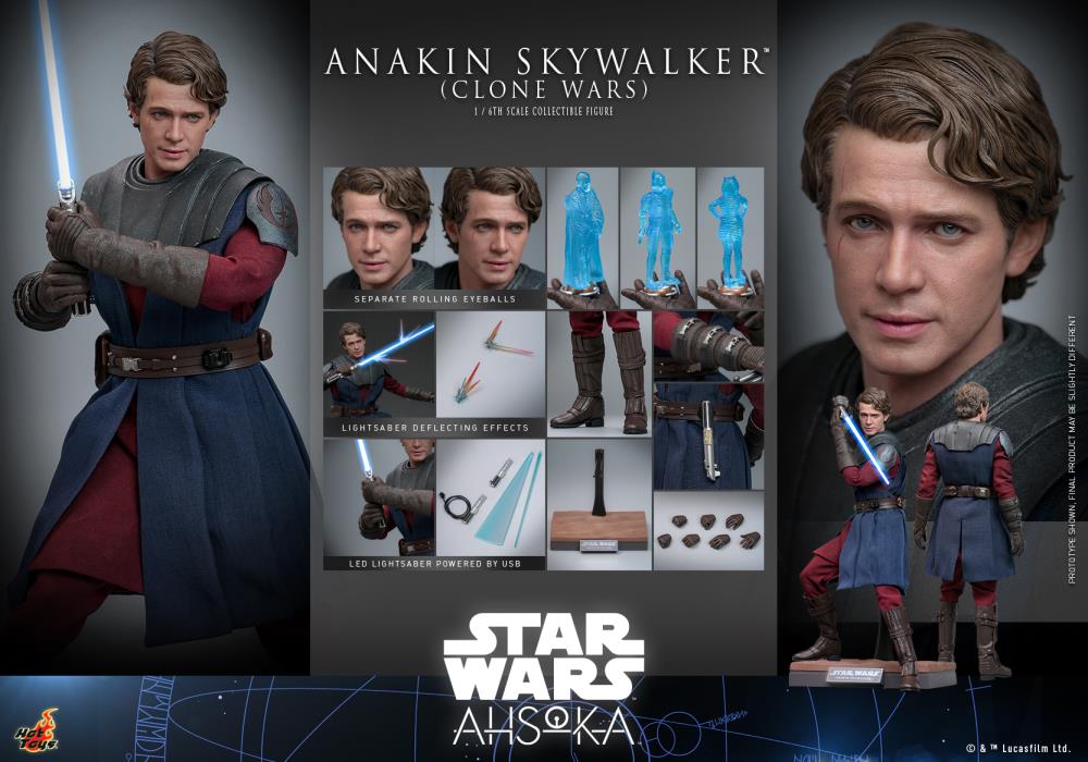 Hot Toys 1/6 Scale Clone Wars Era Anakin Skywalker Collectible Figure