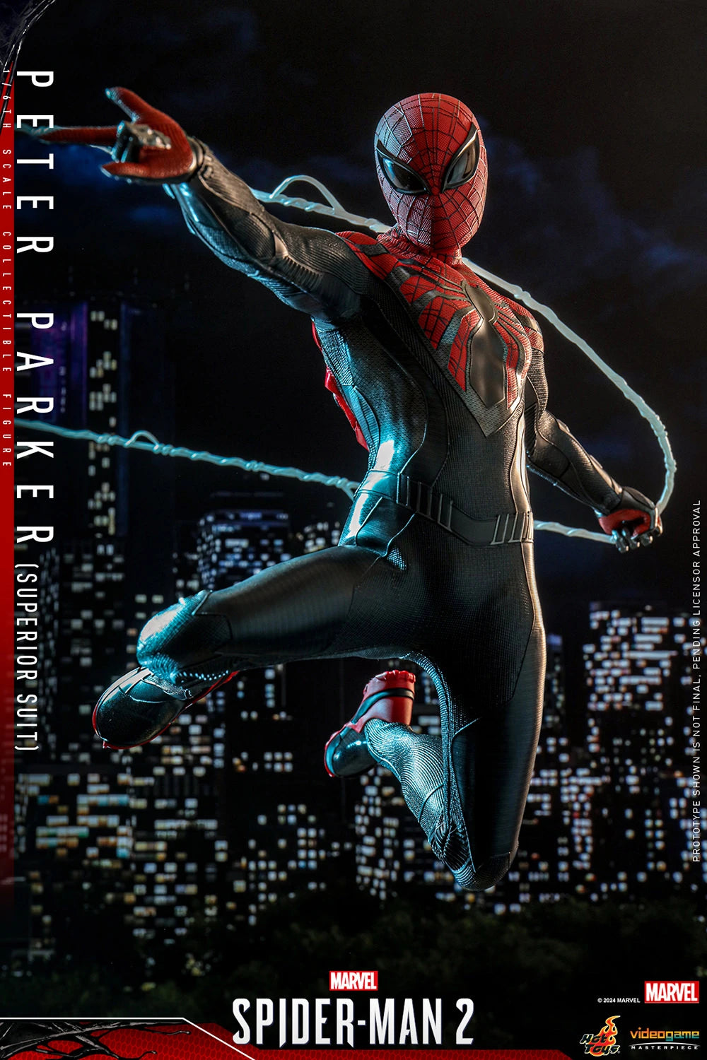 Hot Toys Collectible 1/6th Scale Figure of Marvel's Spider - Man 2 Spider - Man in Superior Suit