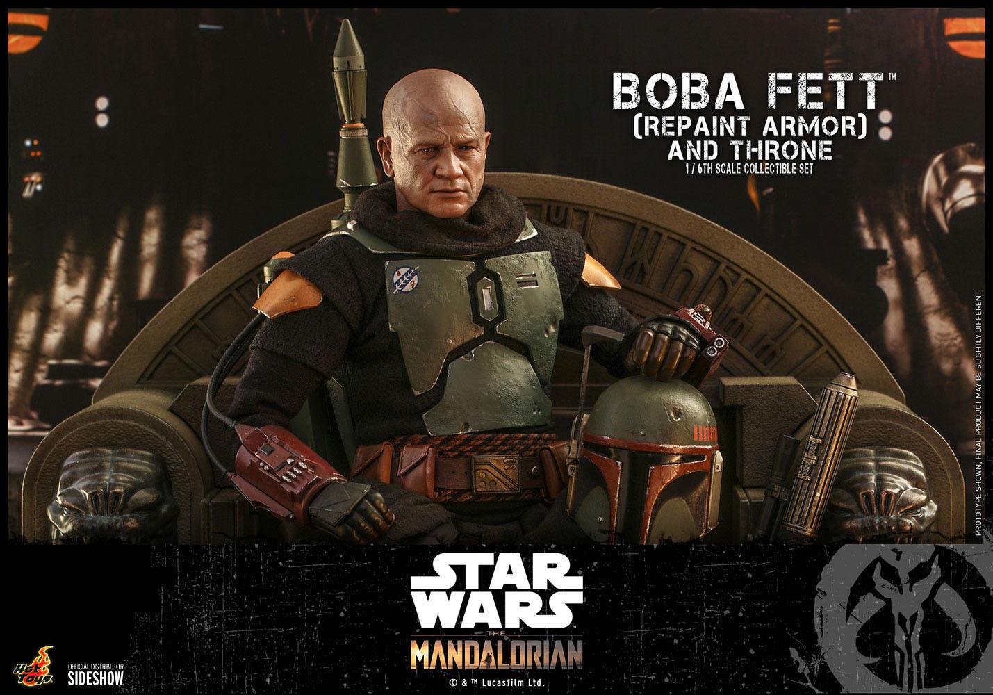 Hot Toys 1/6th Scale Repainted Armor Boba Fett and Throne Figure Set
