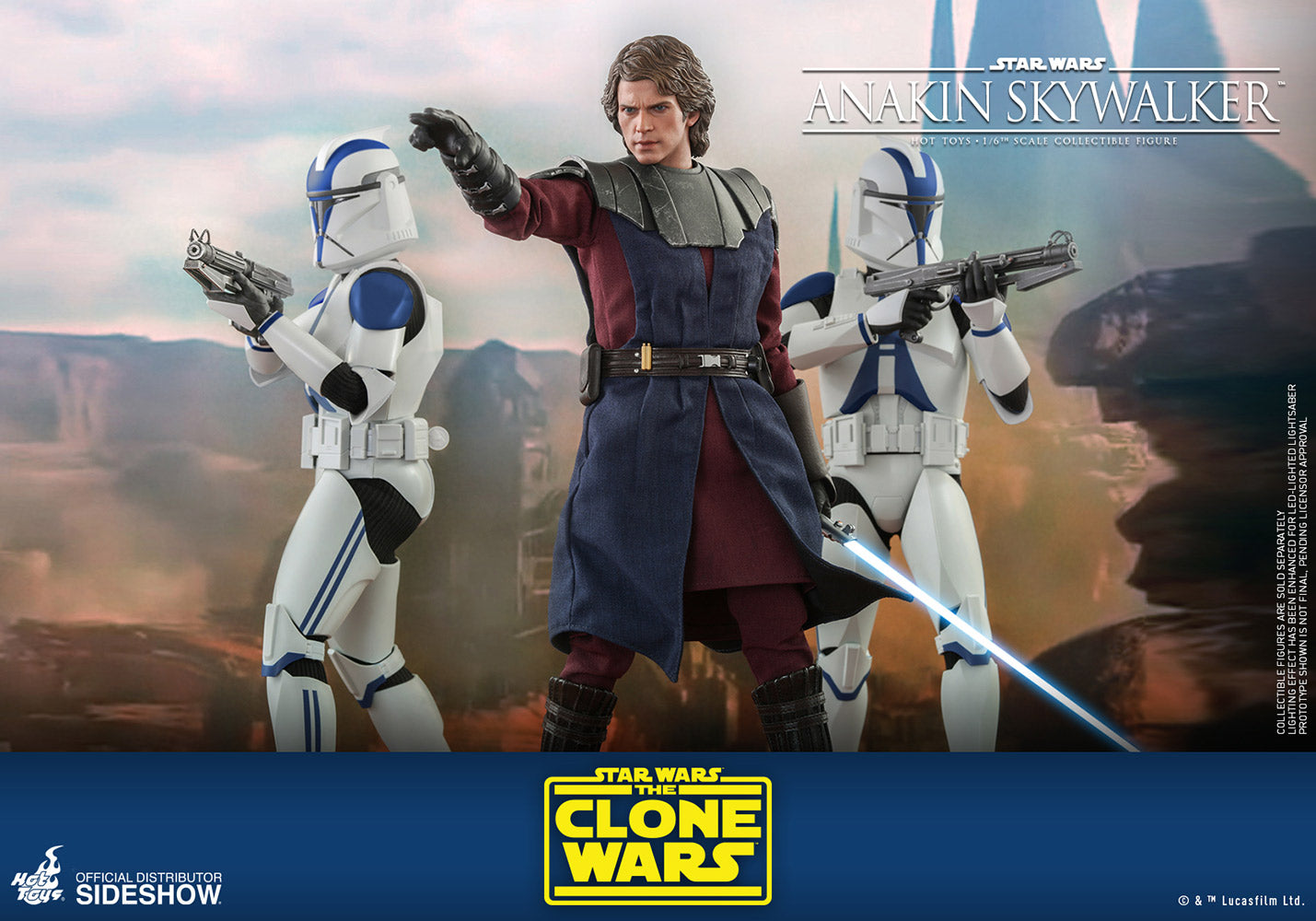 Hot Toys 1/6 Scale Star Wars The Clone Wars Anakin Skywalker Action Figure