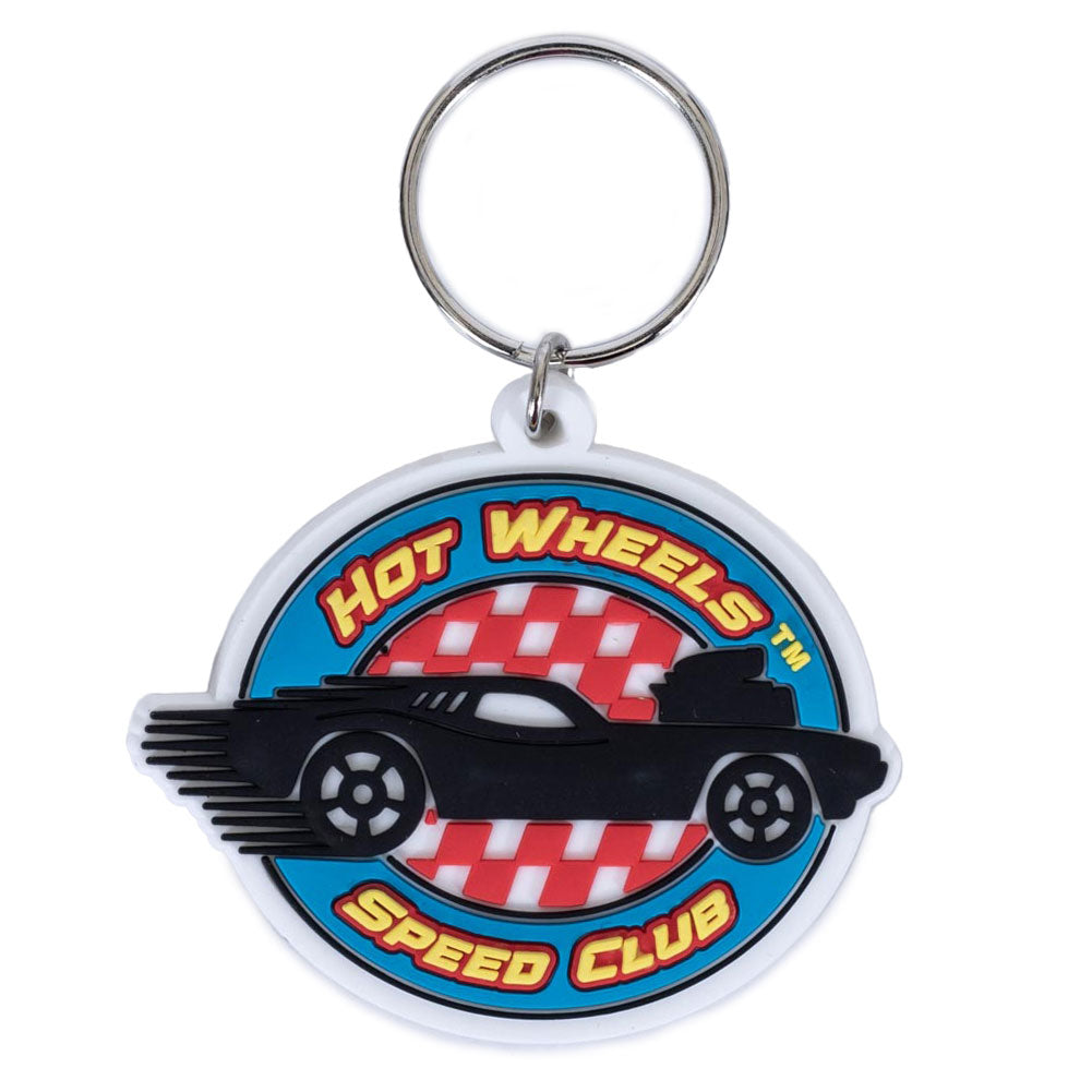 Hot Wheels Speed Club Durable Colorful PVC Keyring with Chain