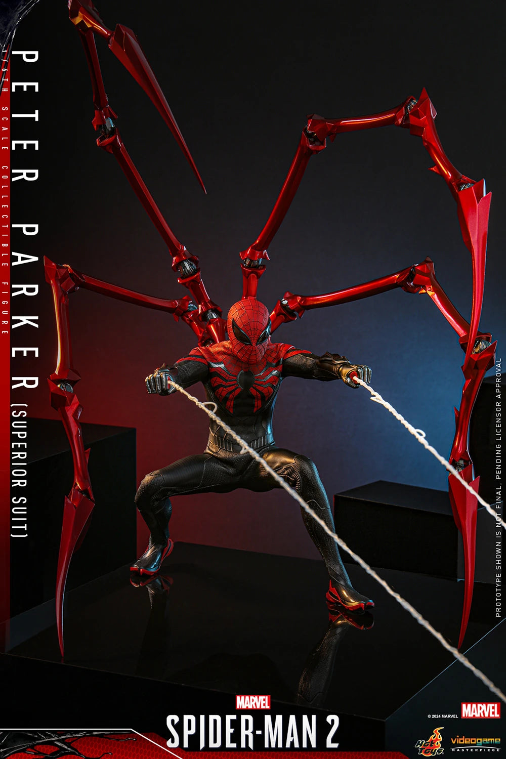 Hot Toys Collectible 1/6th Scale Figure of Marvel's Spider - Man 2 Spider - Man in Superior Suit